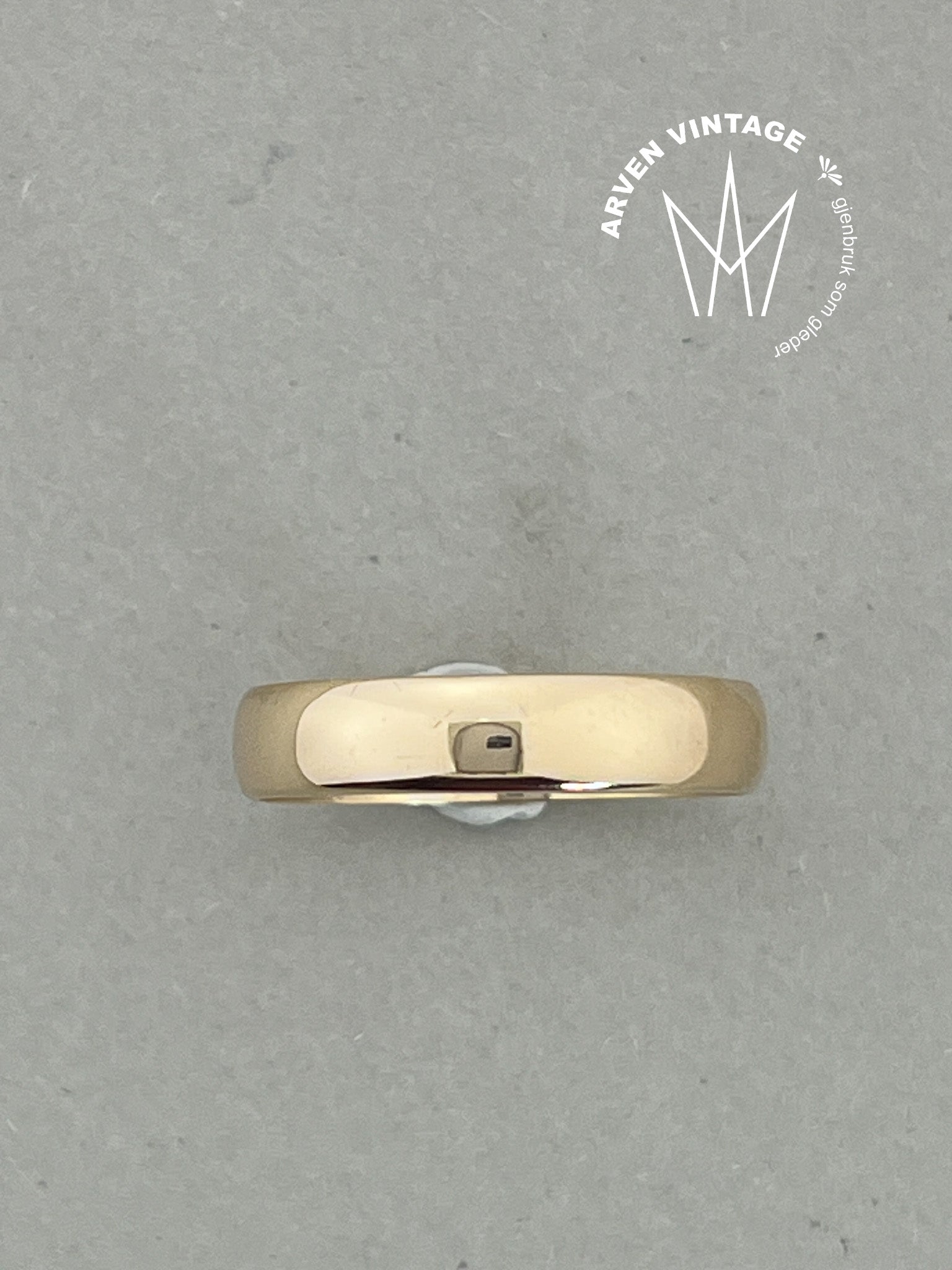 Vintage glatt ring gult gull str66