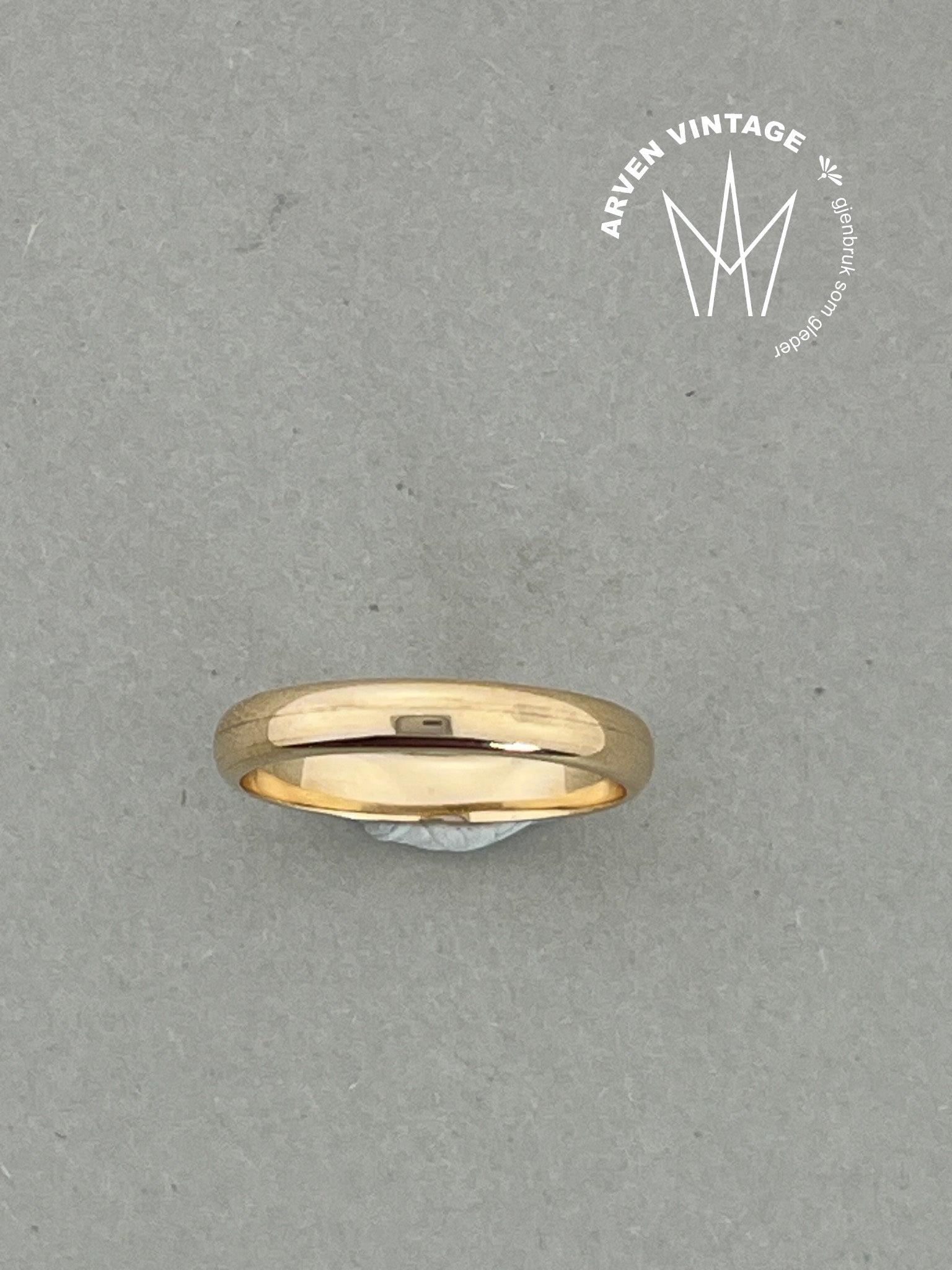 Vintage glatt ring gult gull str54