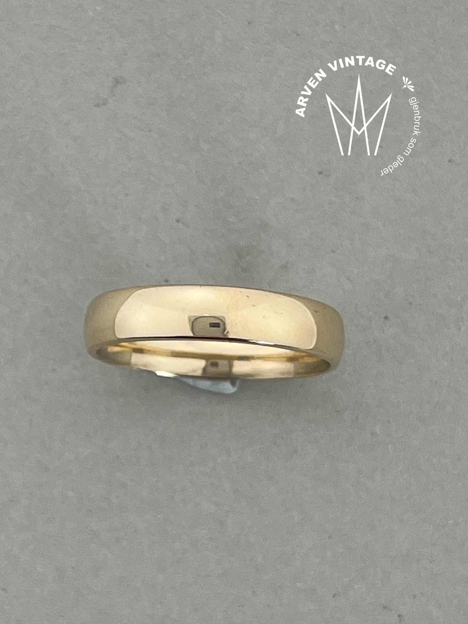 Vintage glatt ring gult gull str63