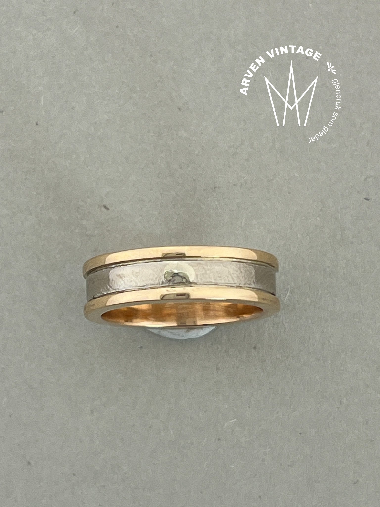 Vintage ring gult gull str 56