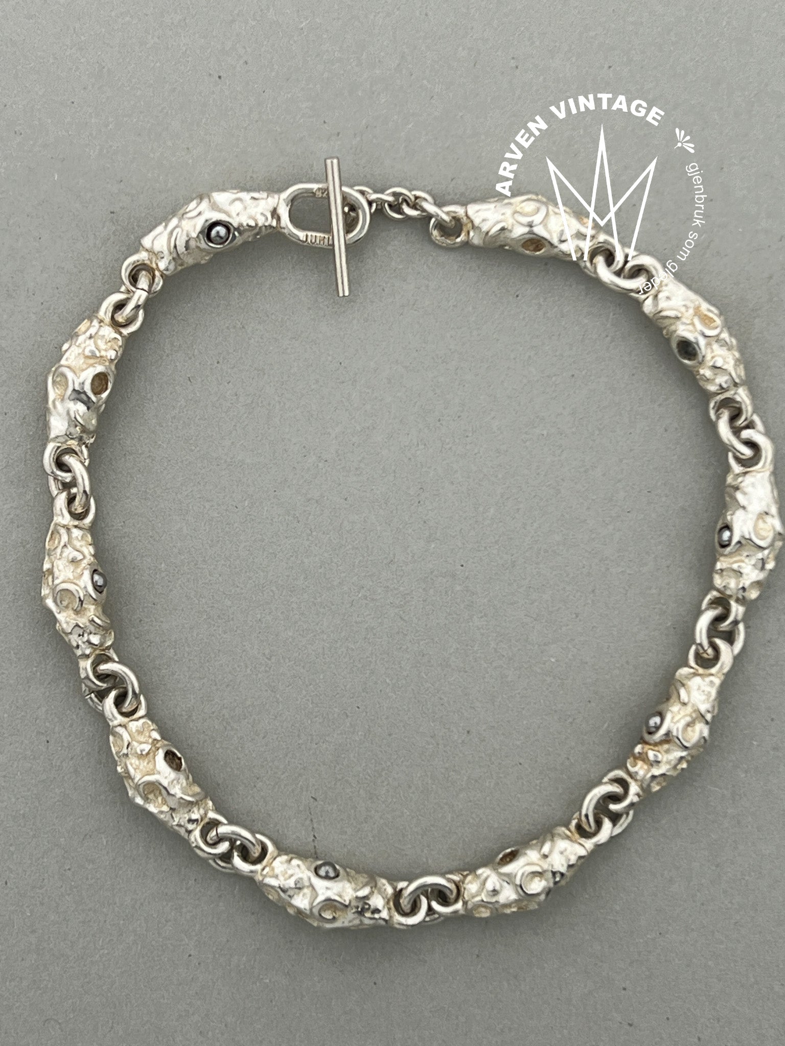 Vintage sølv Juhls' armbånd 21cm