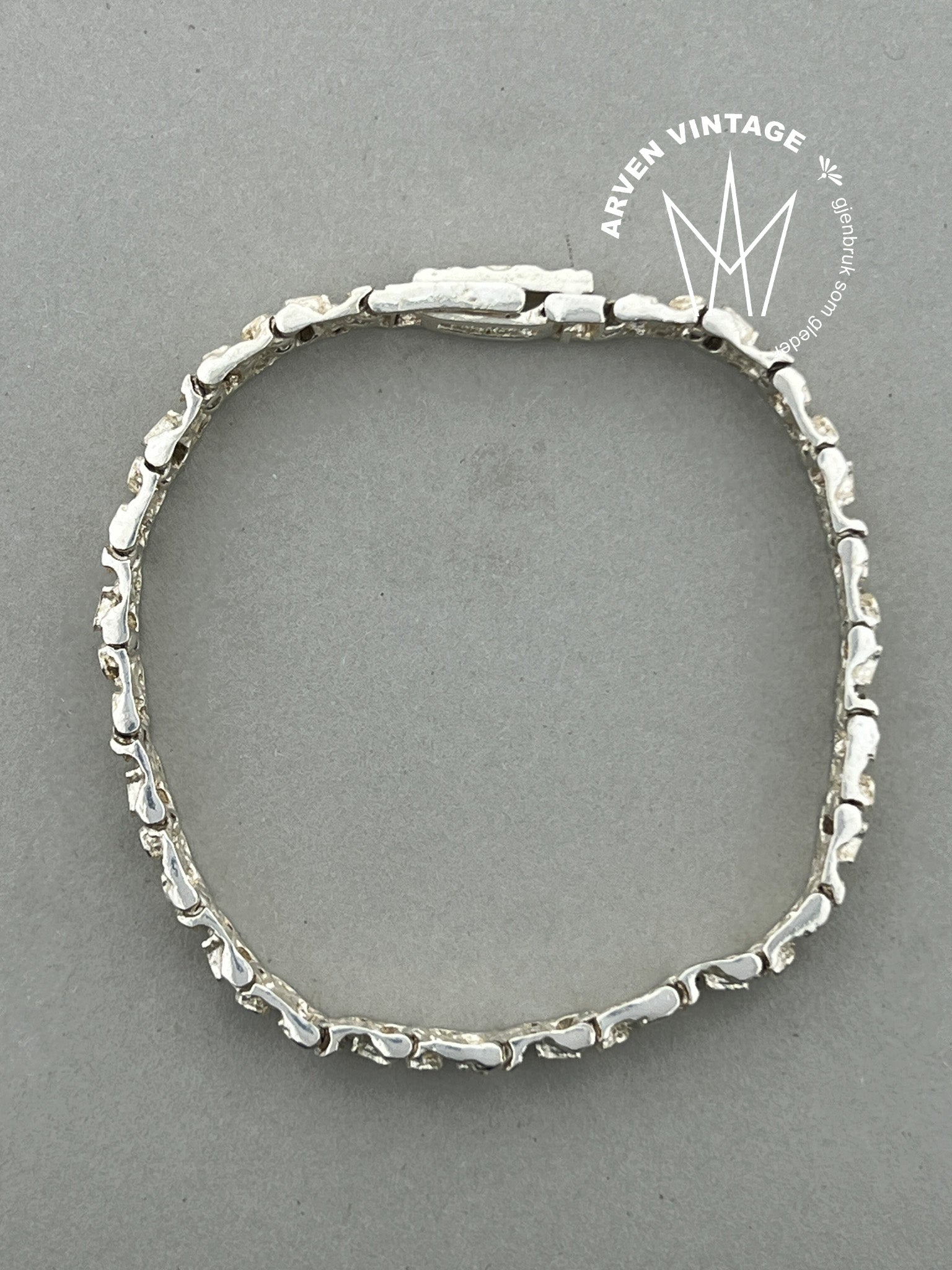 Vintage sølv armbånd 19cm