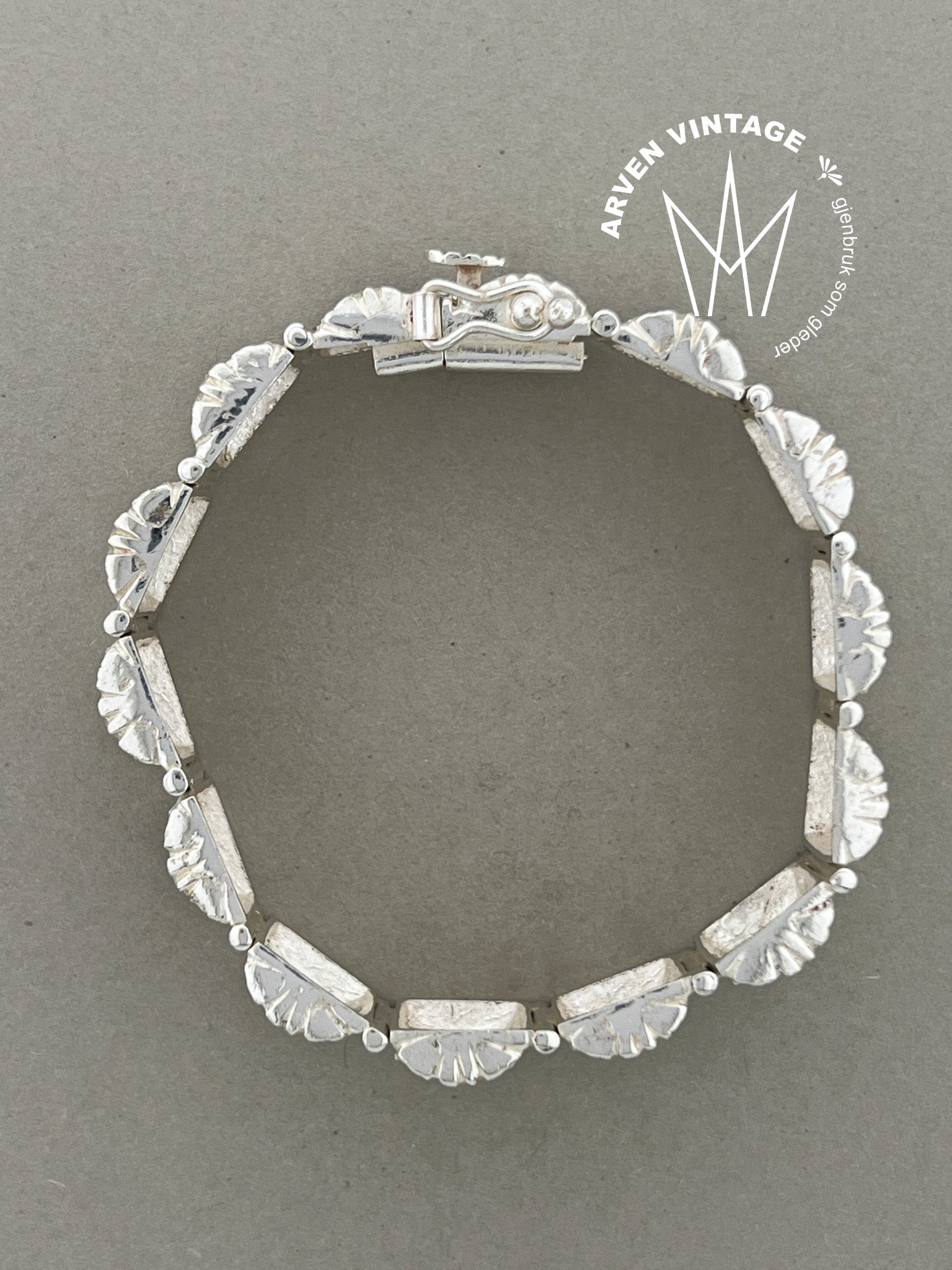 Vintage sølv armbånd 18,5cm