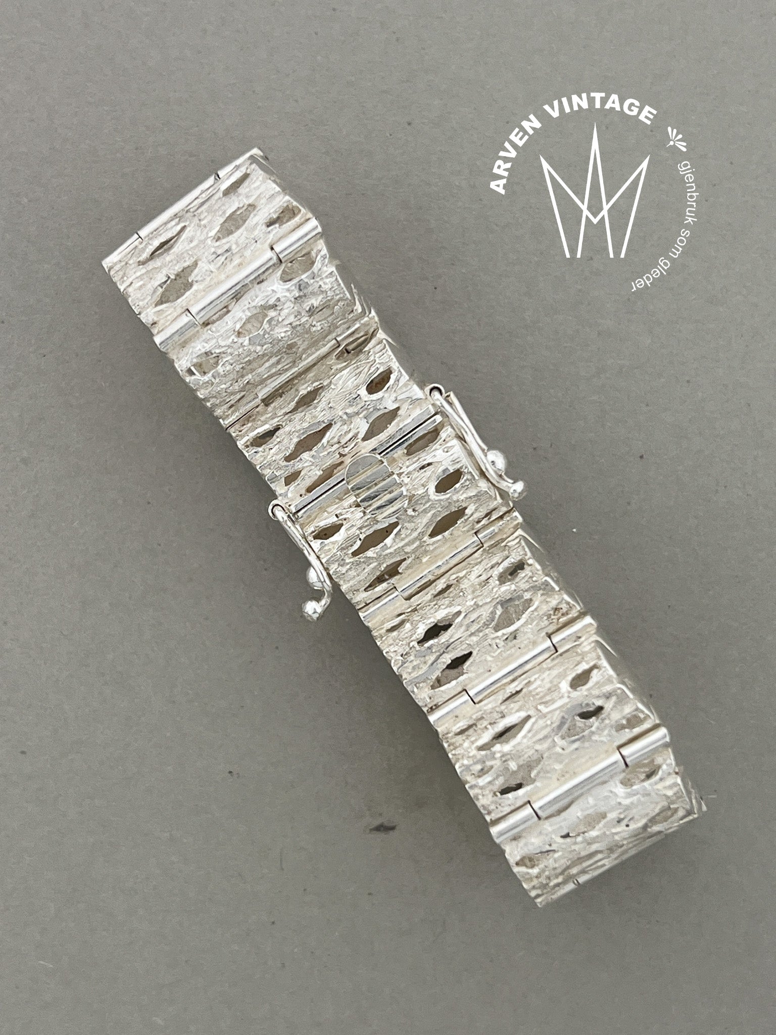 Vintage sølv armbånd 18,5cm