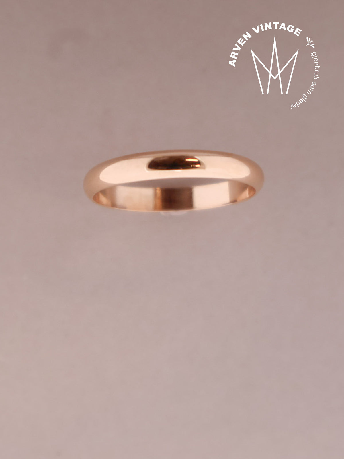 Vintage glatt ring gult gull str. 72