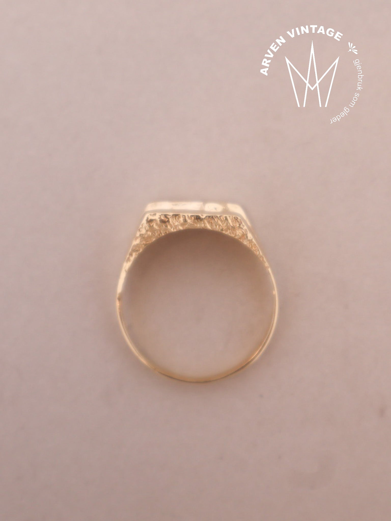 Vintage ring gult gull str. 65