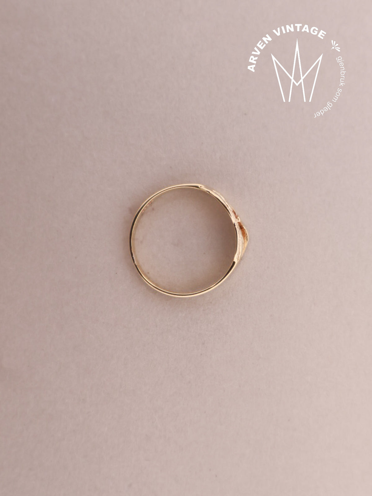 Vintage ring gult gull str. 55