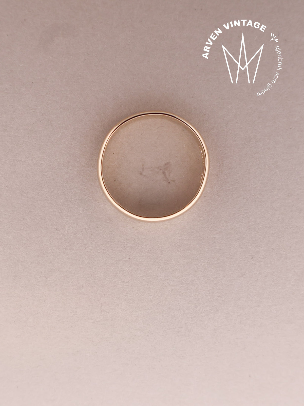 Vintage glatt ring gult gull str. 62