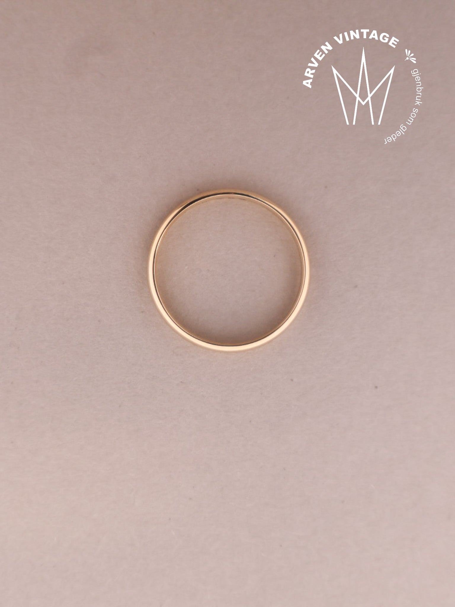 Vintage glatt ring gult gull