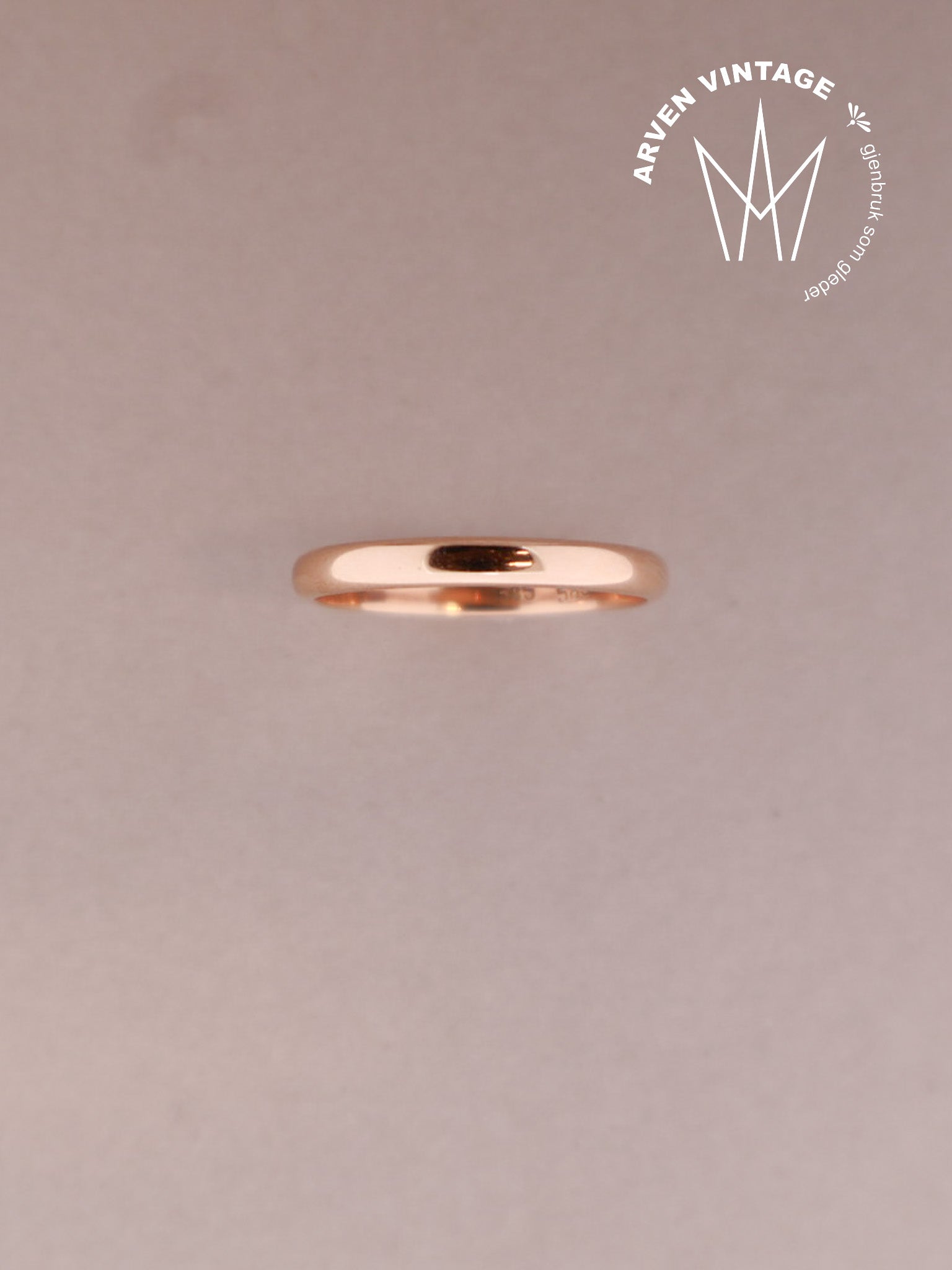 Vintage glatt ring gult gull