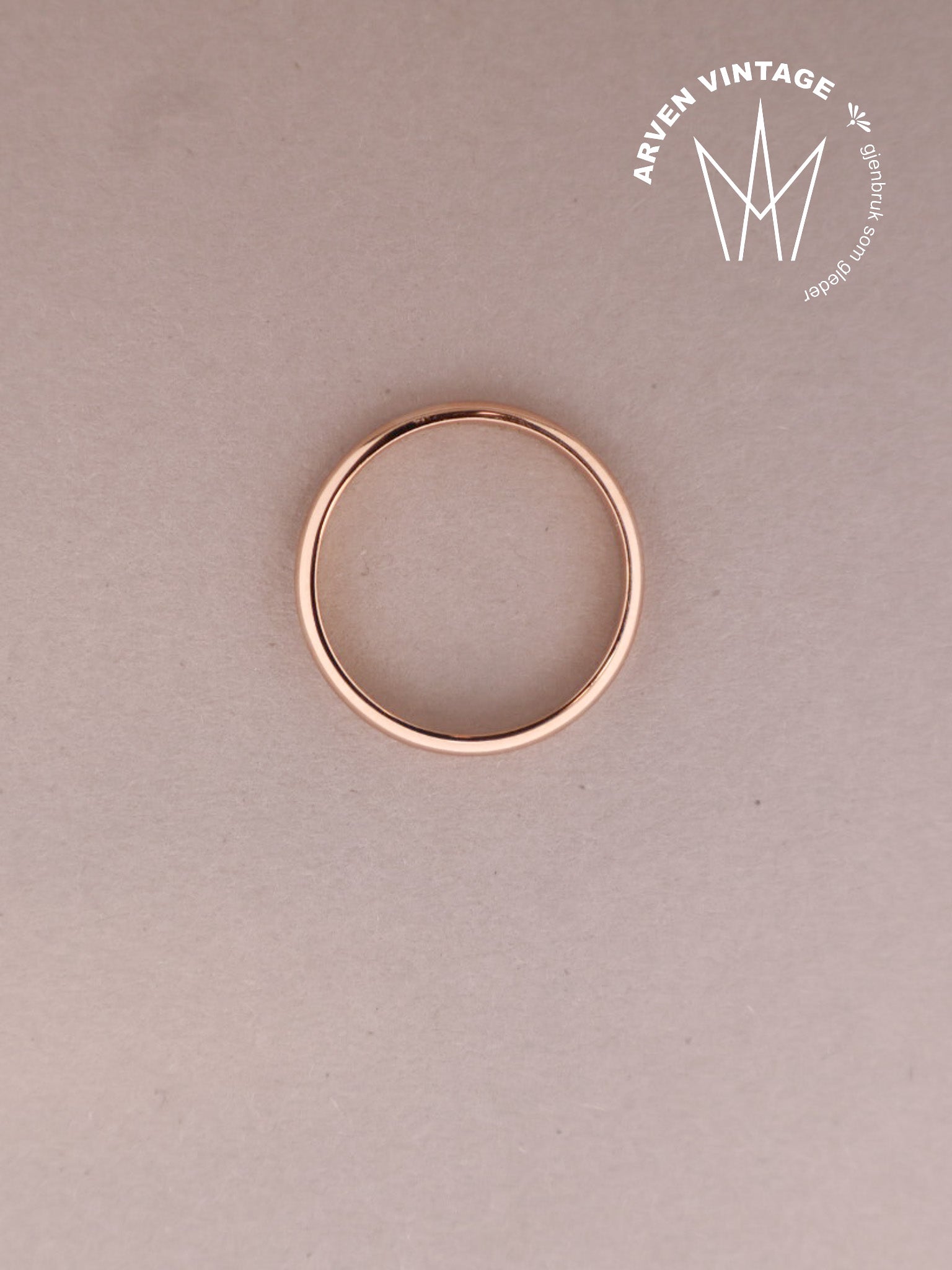 Vintage glatt ring gult gull