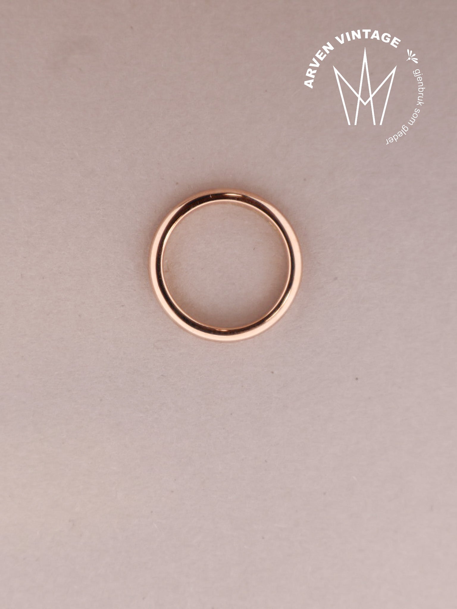 Vintage glatt ring gult gull