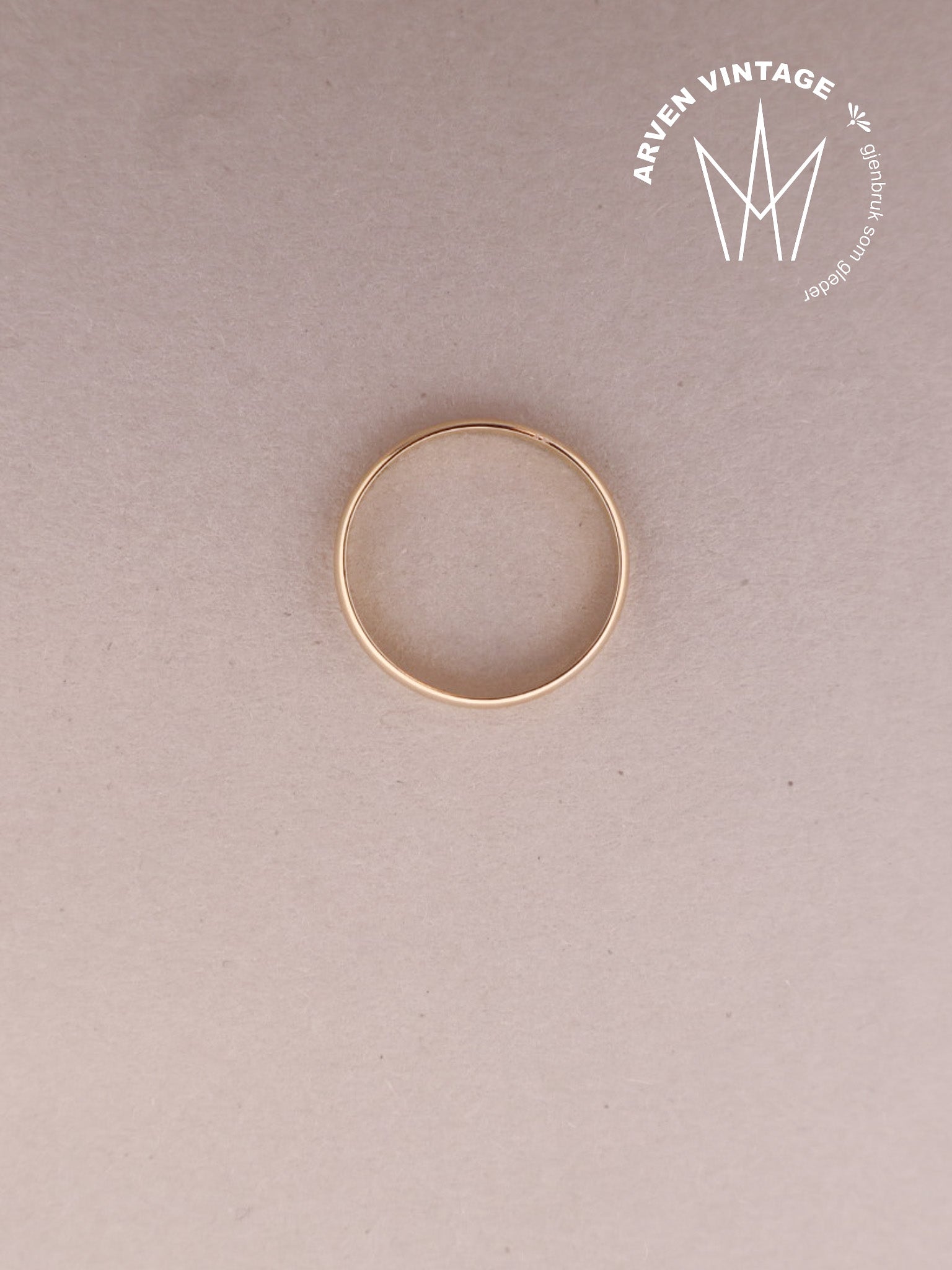 Vintage glatt ring gult gull