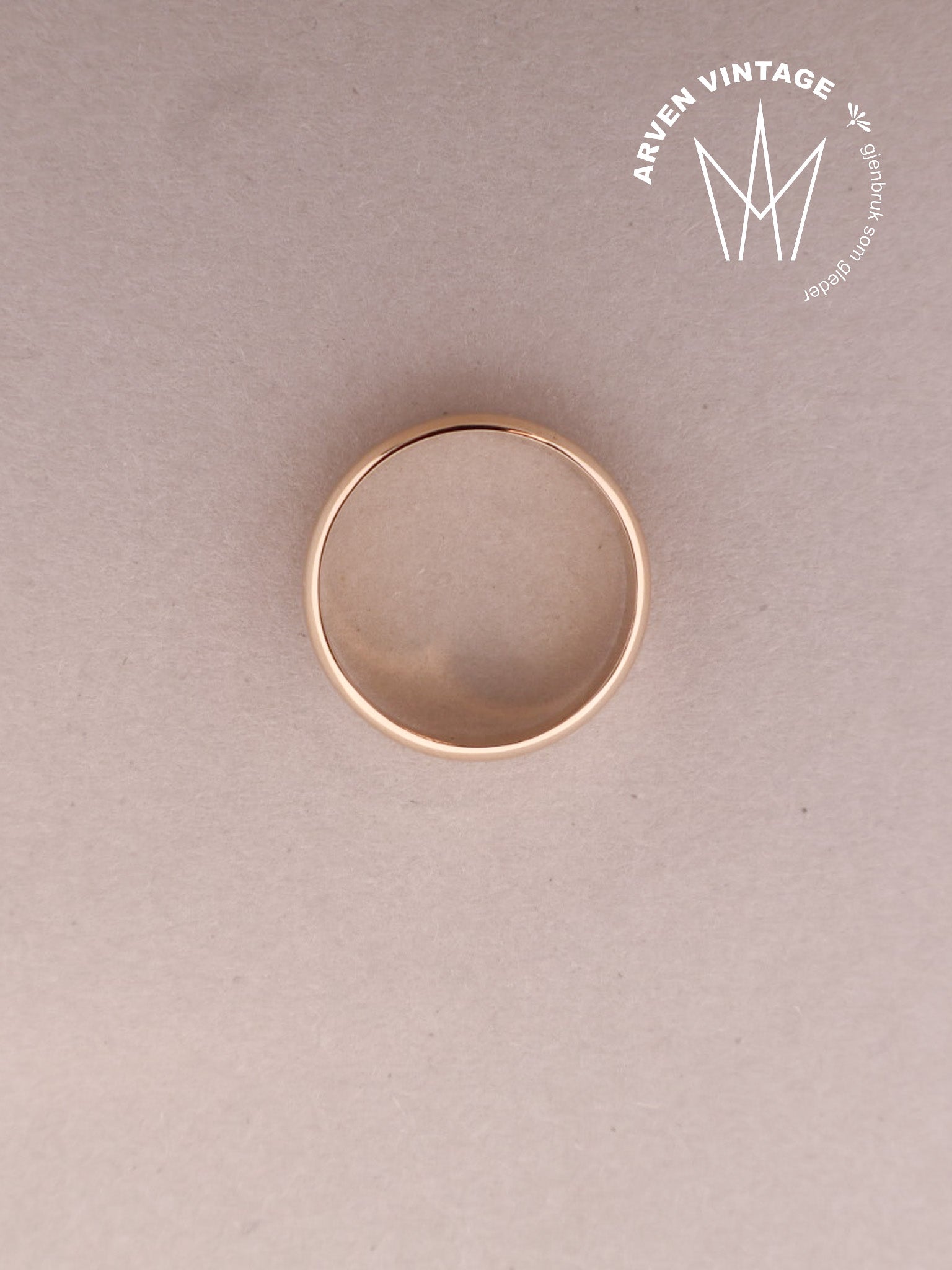 Vintage glatt ring gult gull