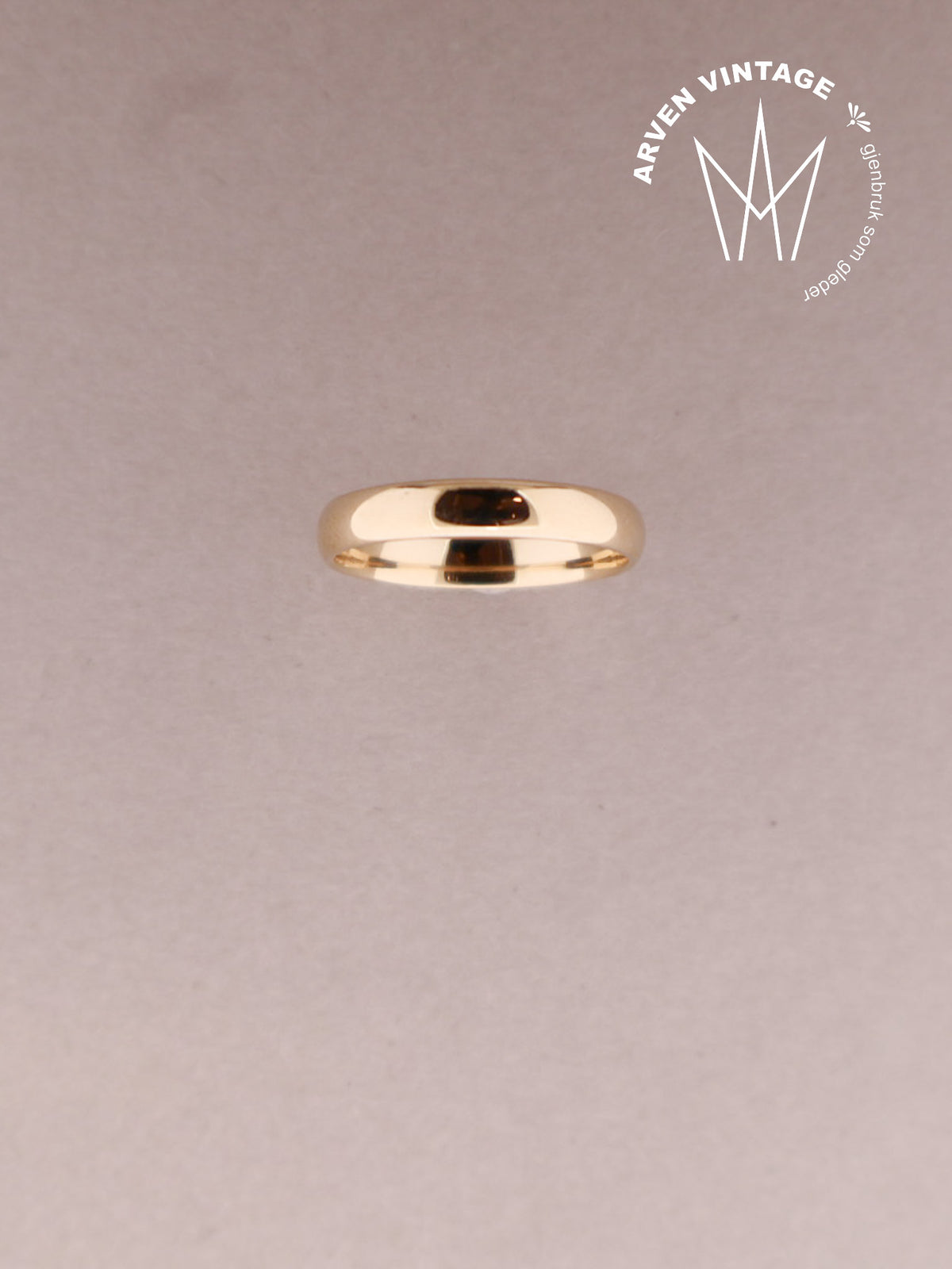 Vintage glatt ring gult gull