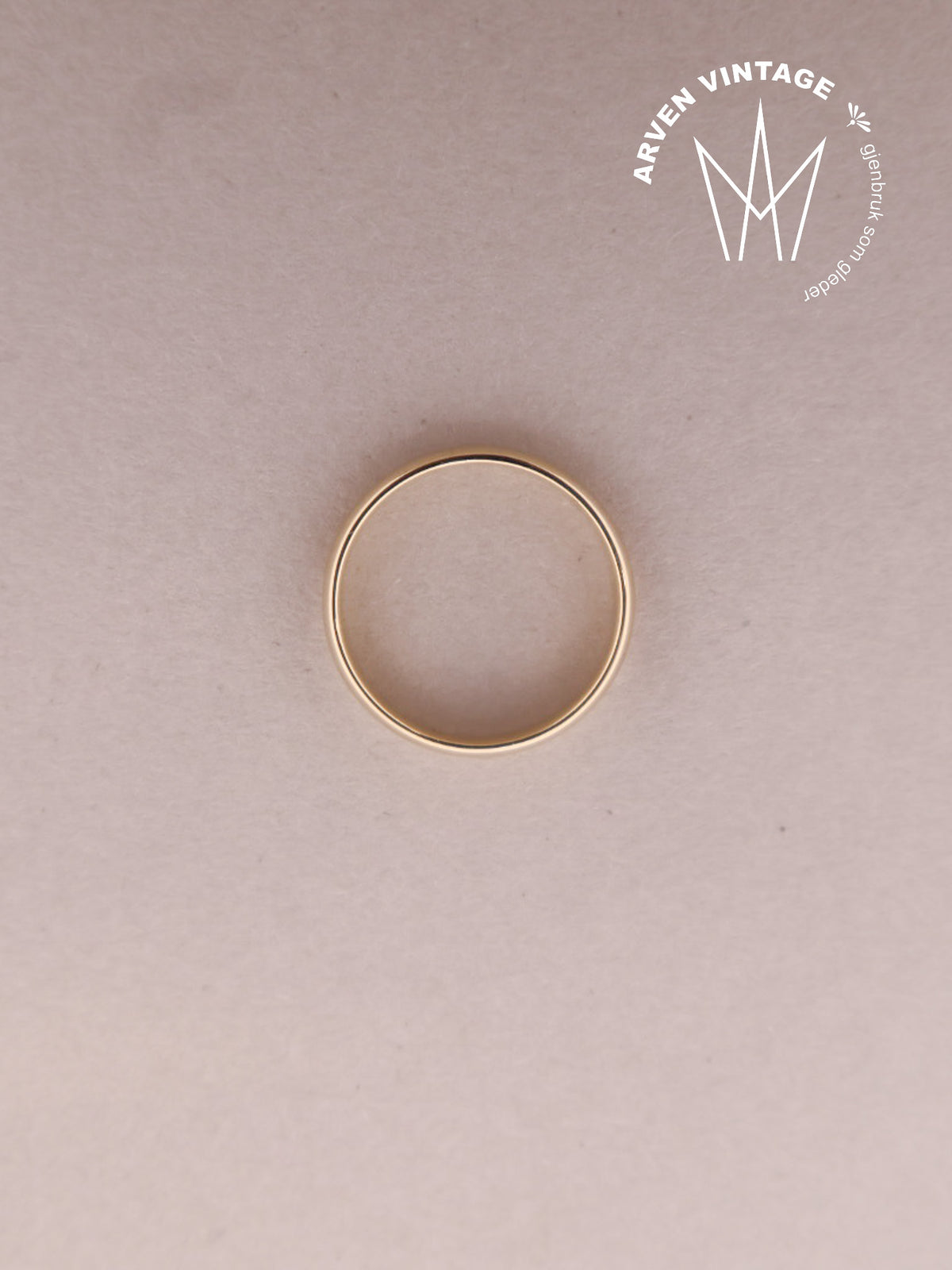 Vintage glatt ring gult gull