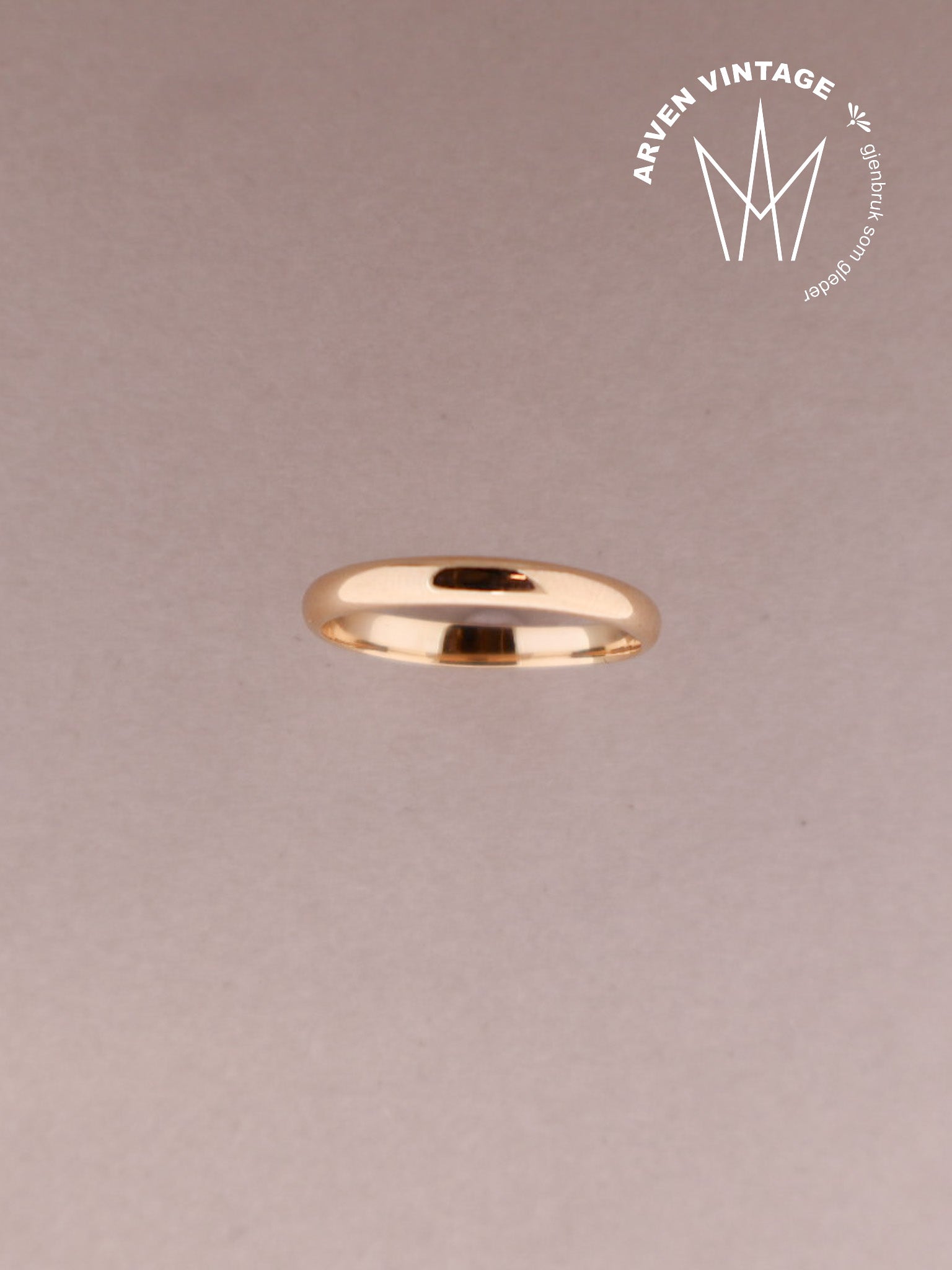 Vintage glatt ring gult gull