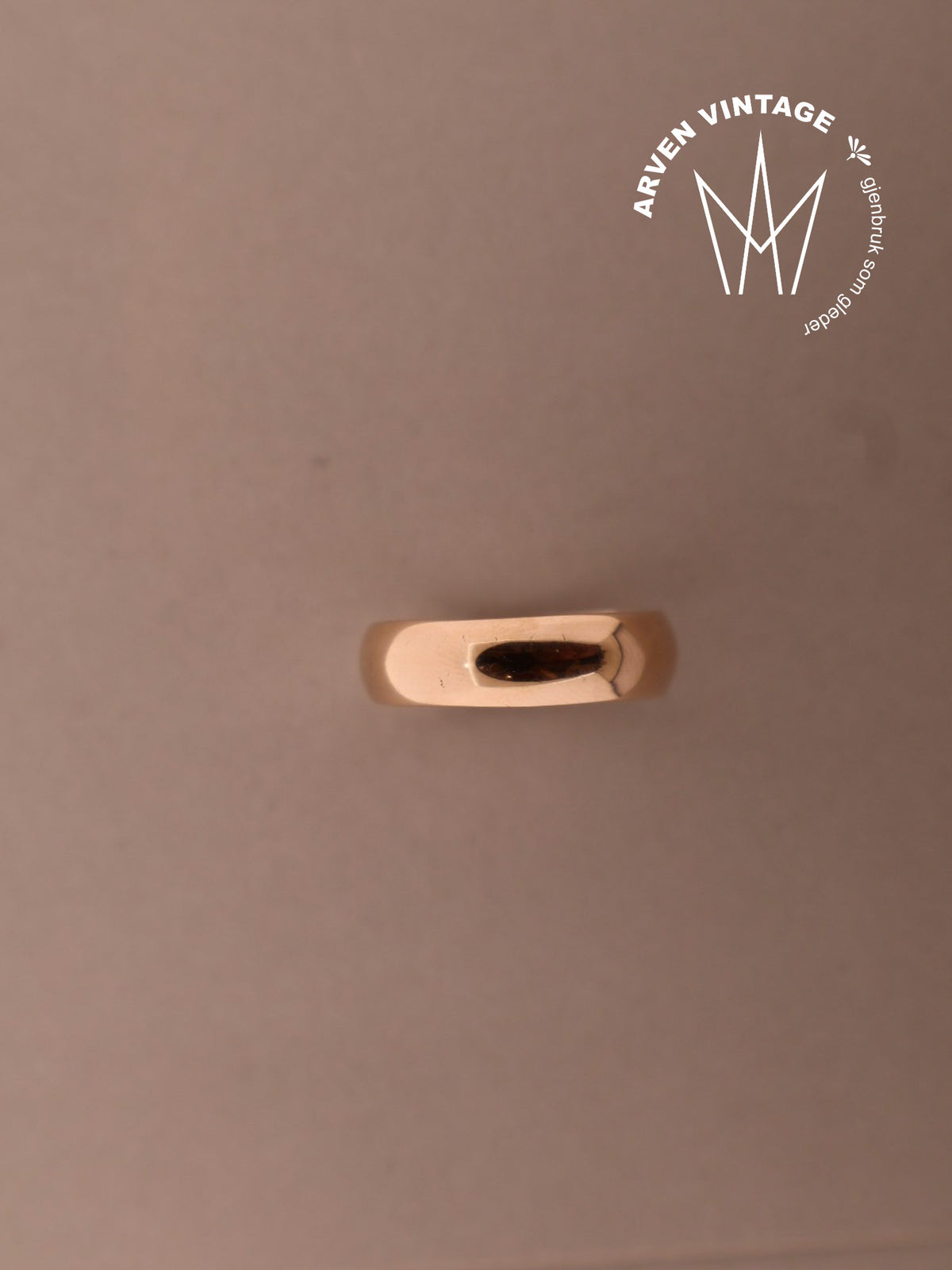Vintage glatt ring gult gull