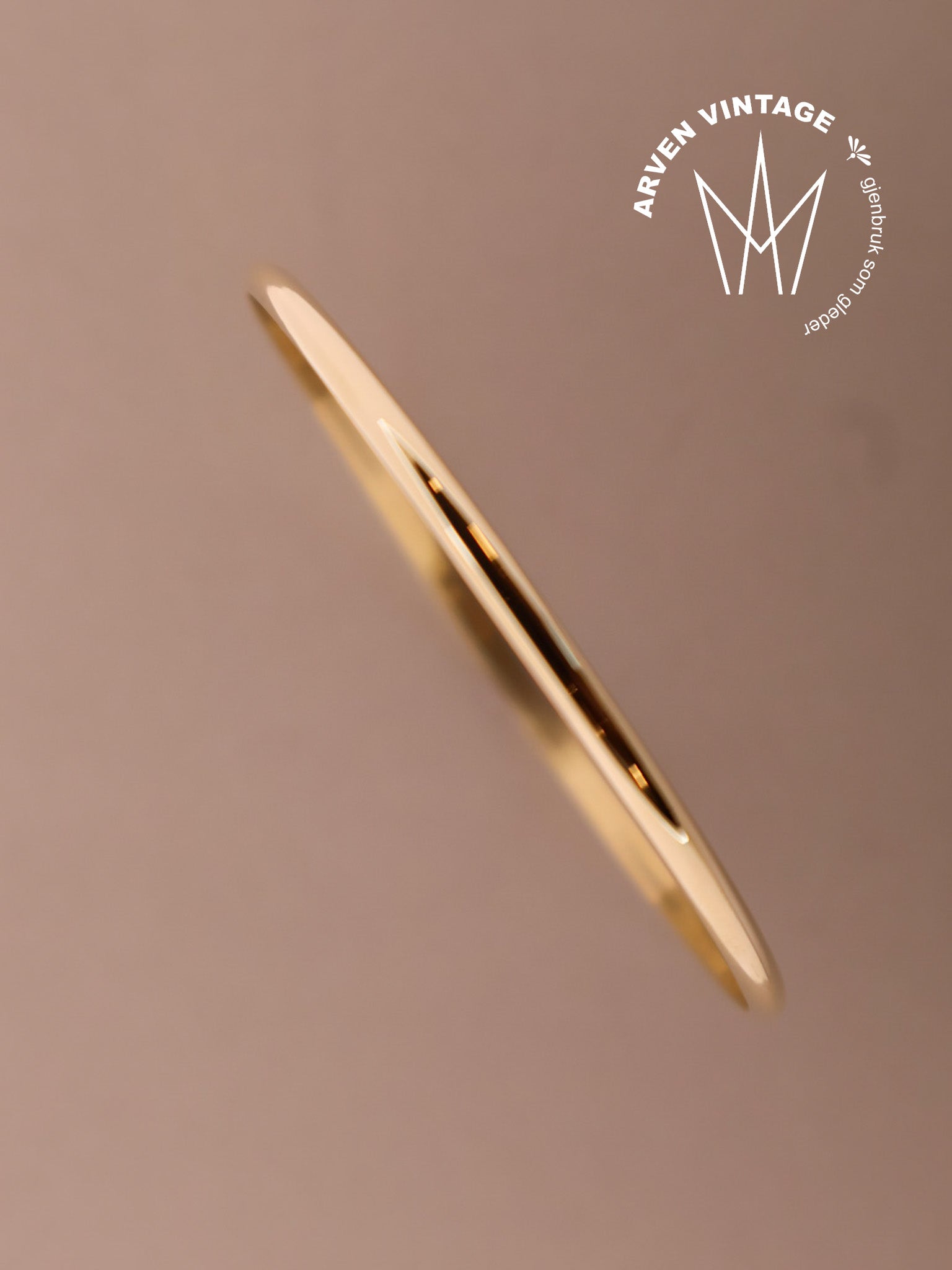 Vintage armring gult gull 21cm