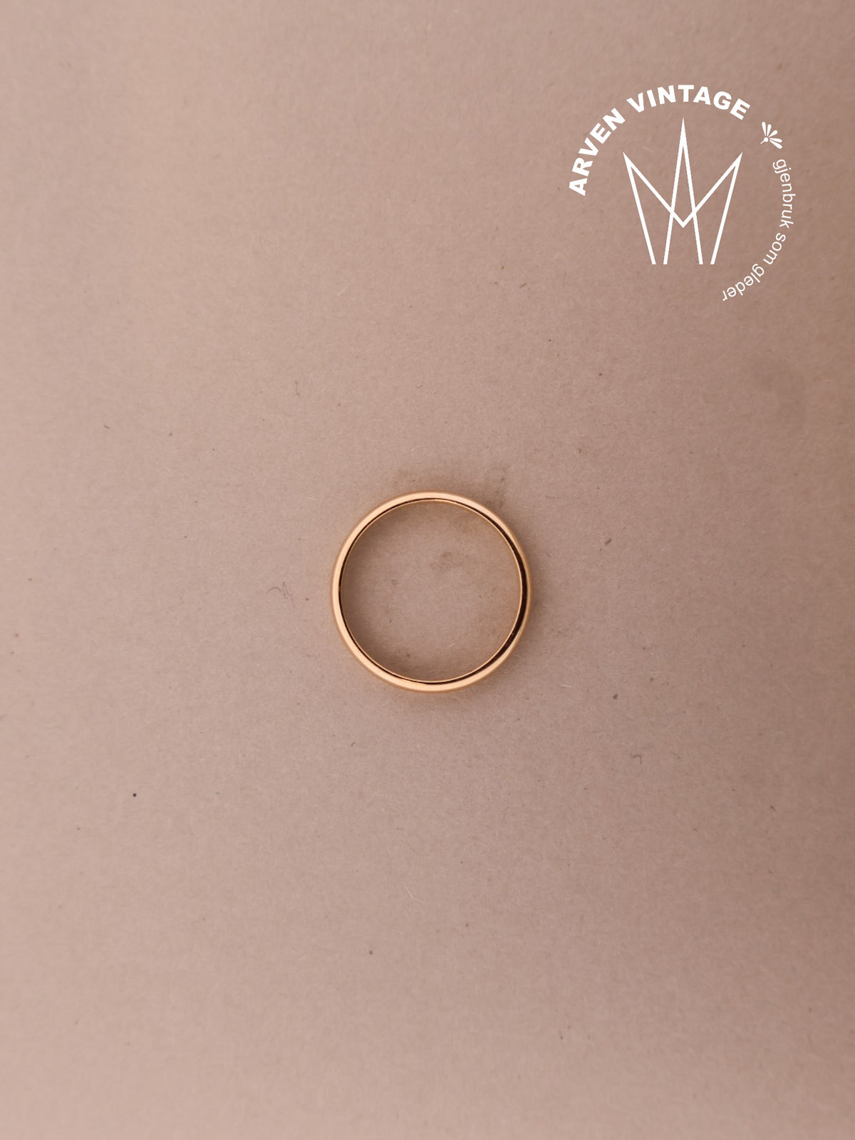 Vintage glatt ring gult gull