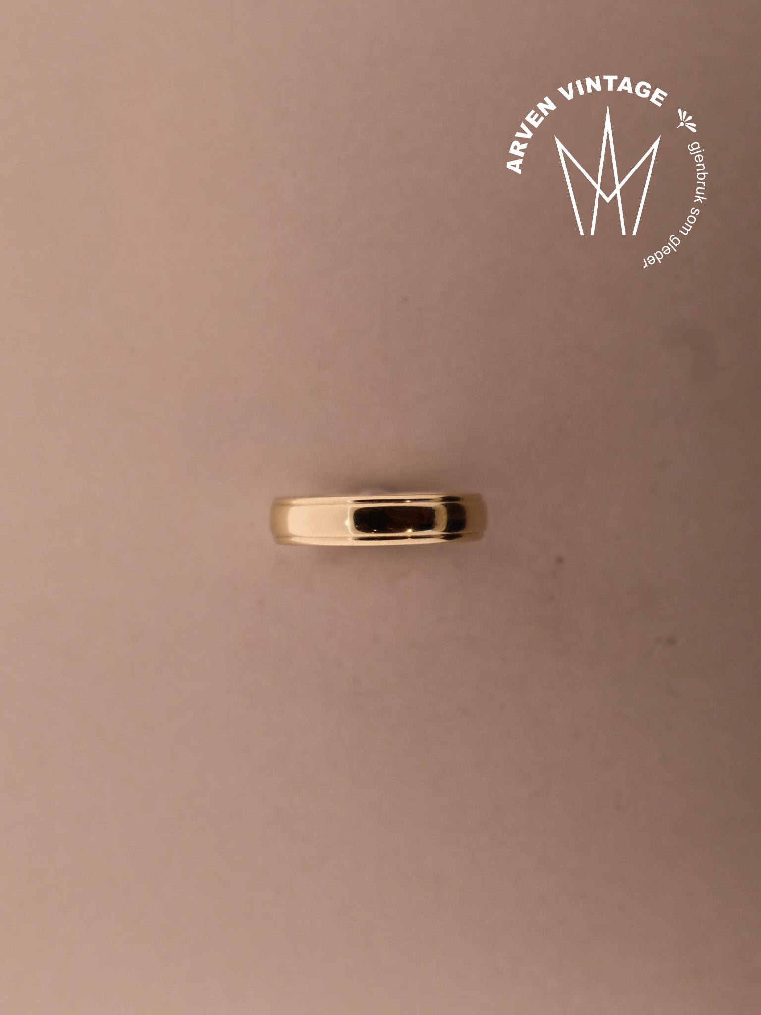 Vintage glatt ring gult gull