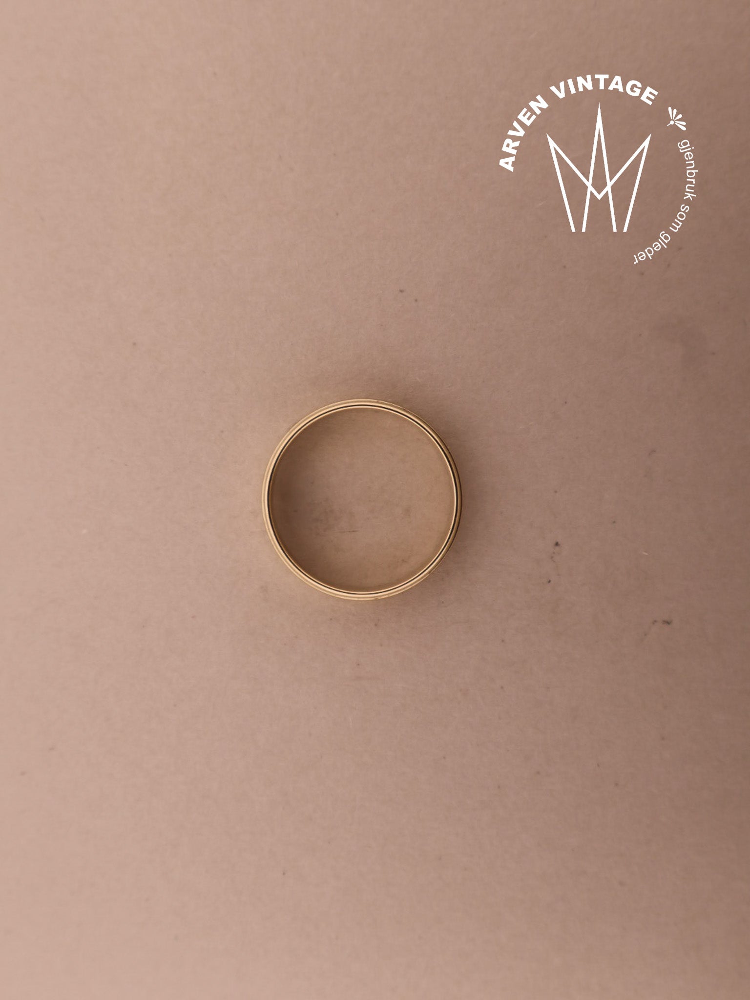 Vintage glatt ring gult gull