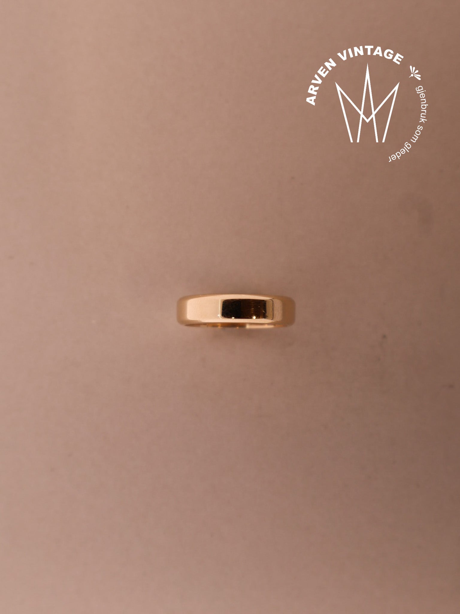 Vintage glatt ring gult gull