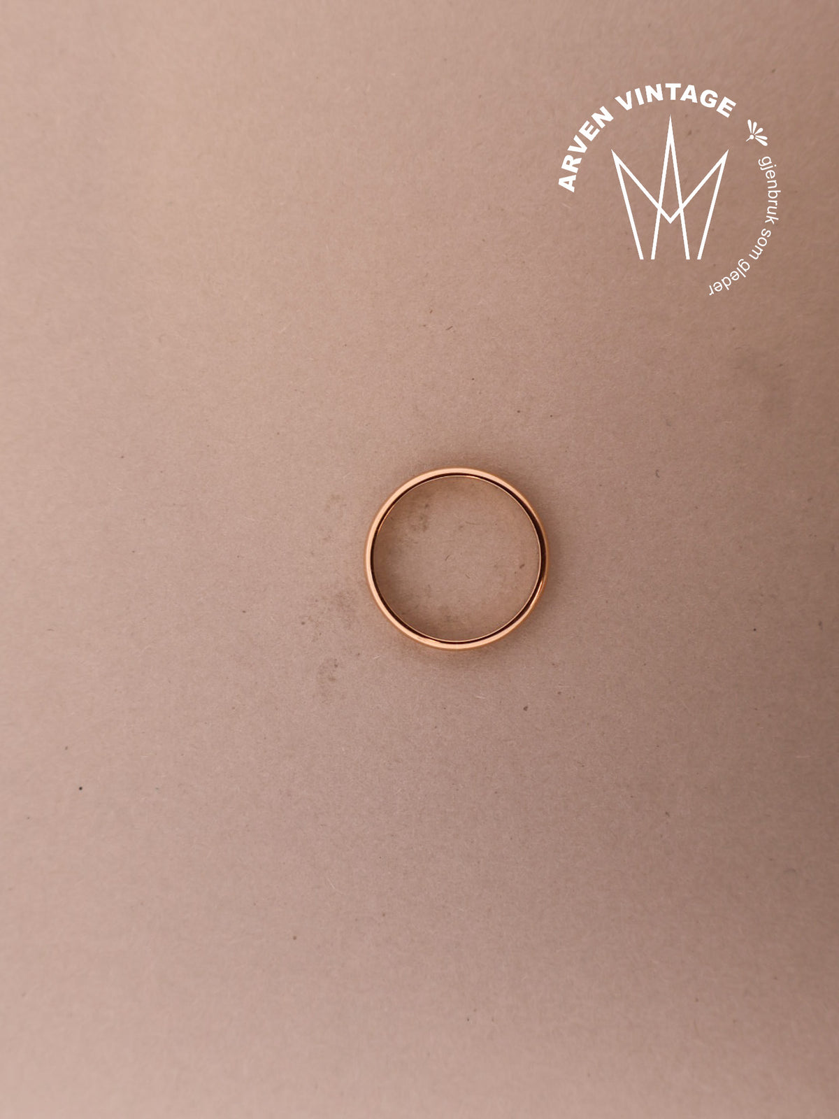 Vintage glatt ring gult gull