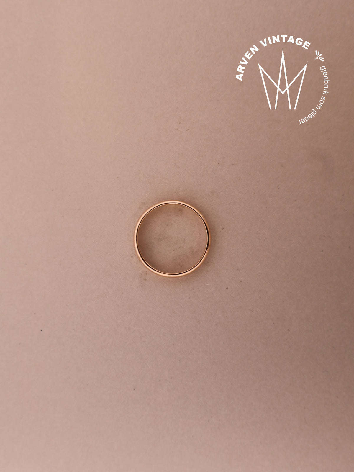 Vintage glatt ring gult gull