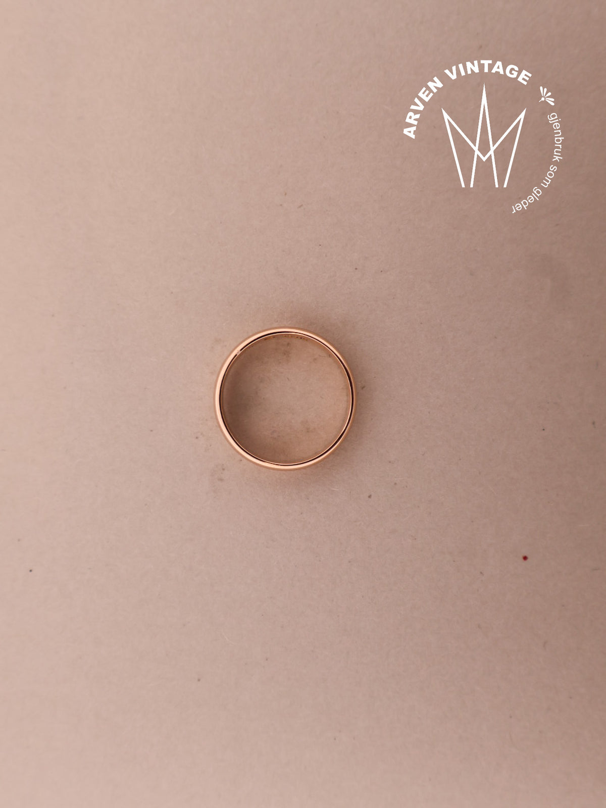 Vintage glatt ring gult gull