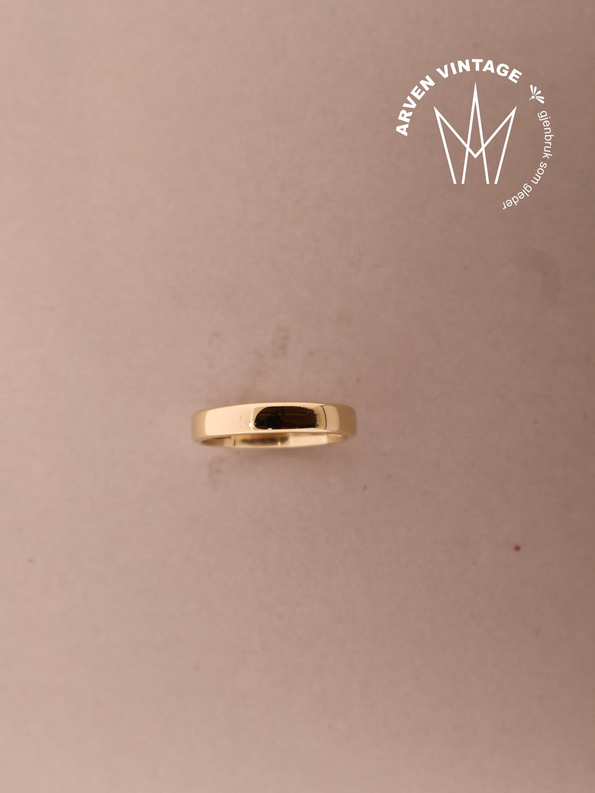 Vintage glatt ring gult gull