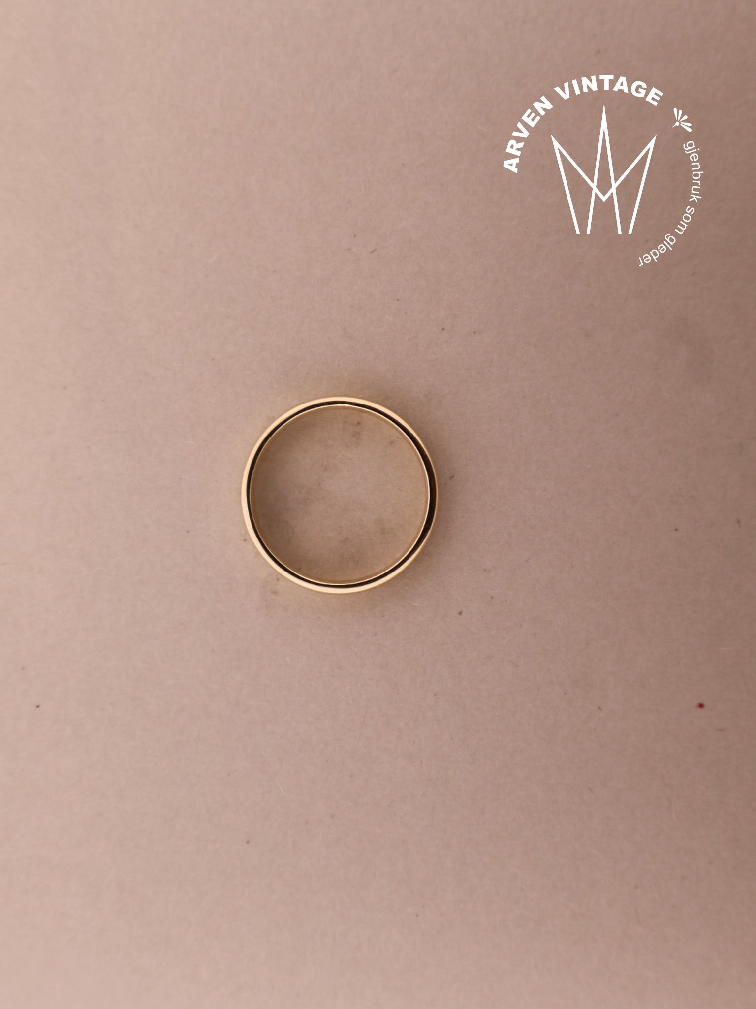 Vintage glatt ring gult gull