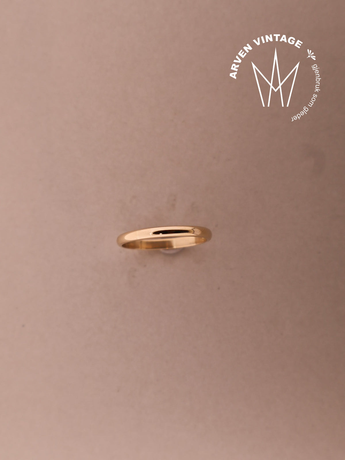 Vintage glatt ring gult gull
