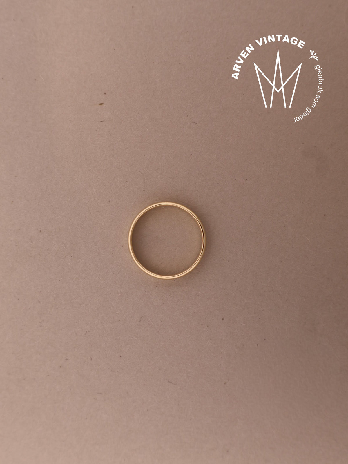 Vintage glatt ring gult gull str.52