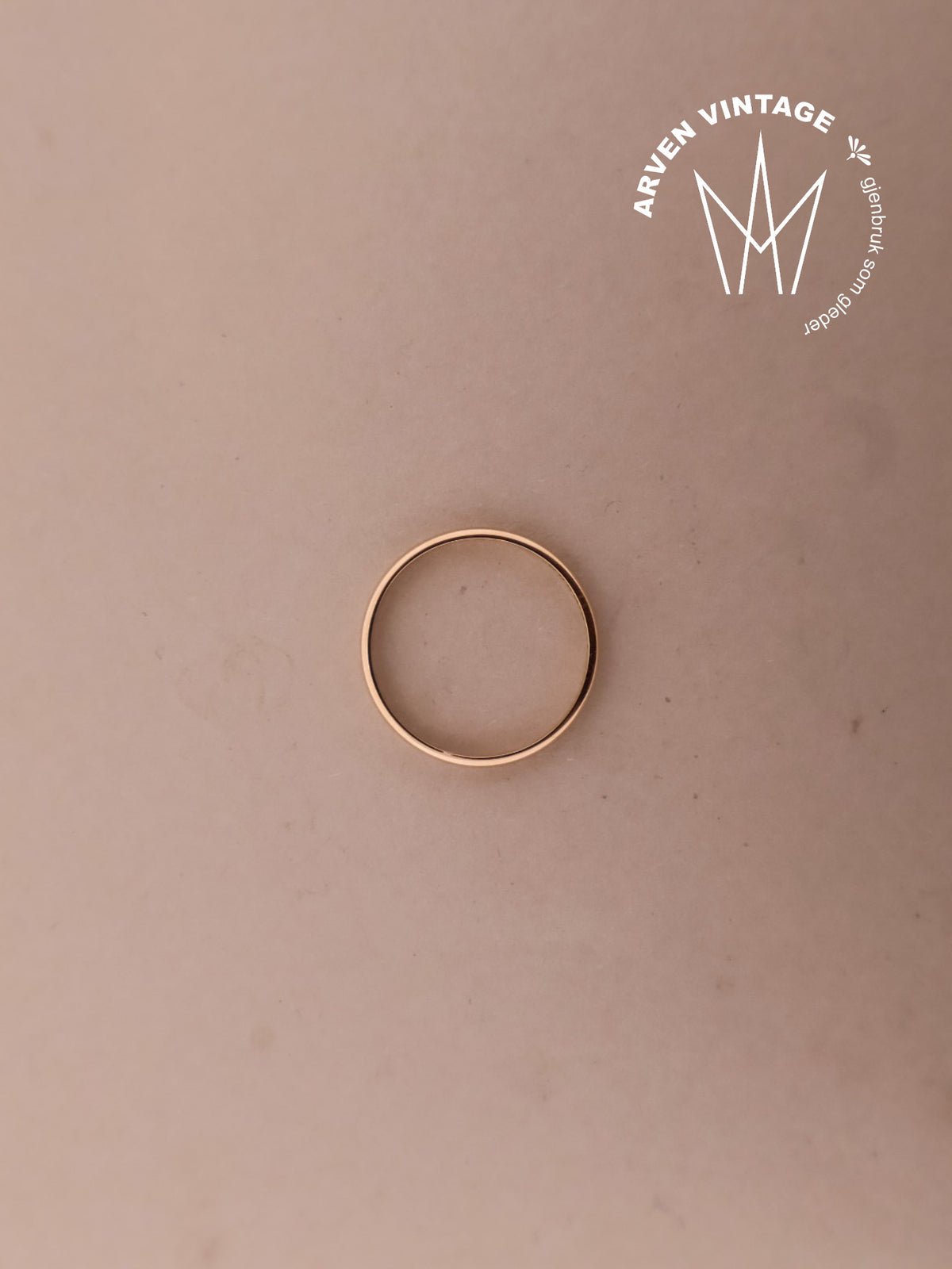 Vintage glatt ring gult gull str.62
