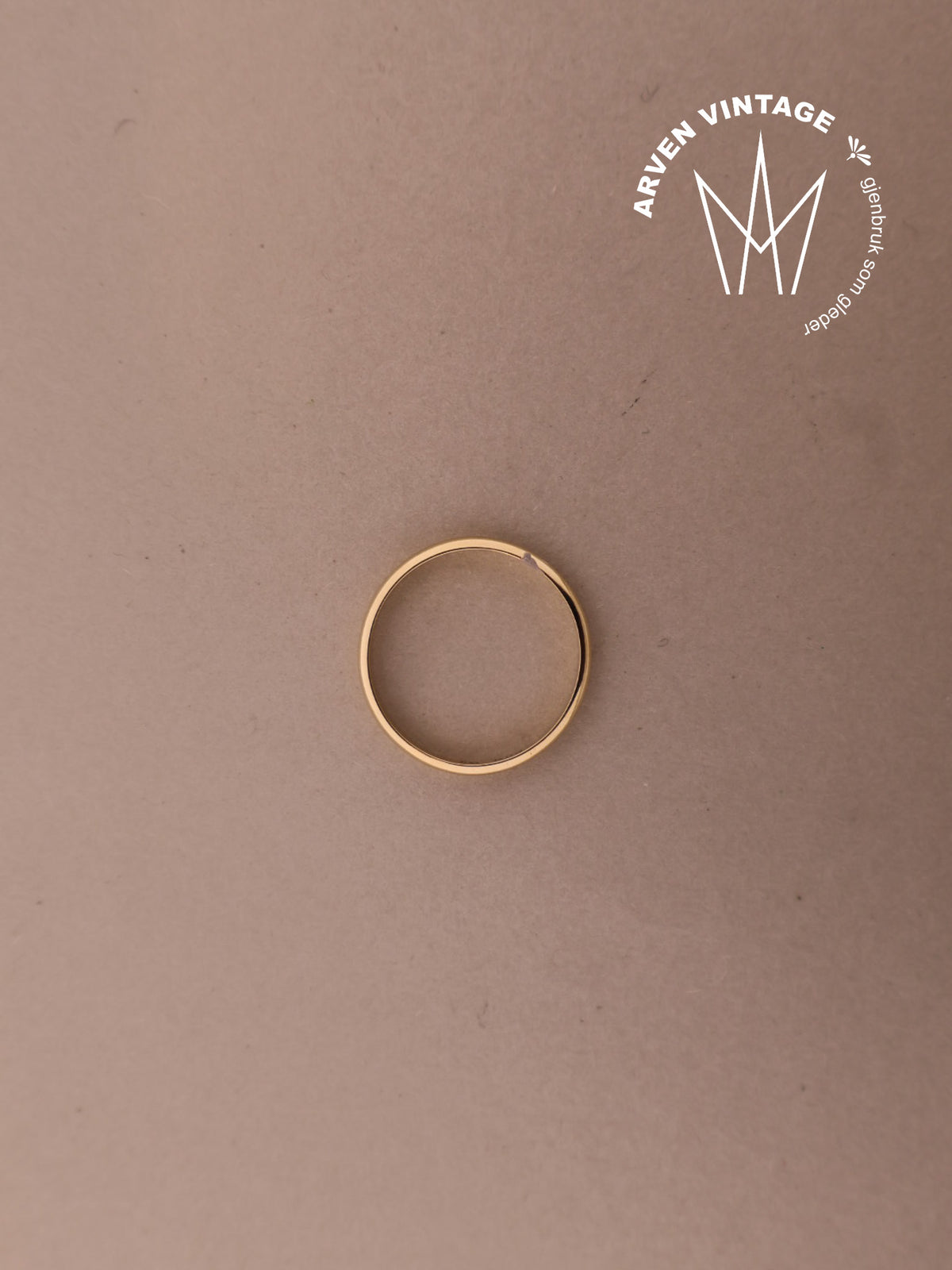 Vintage glatt ring gult gull str.59