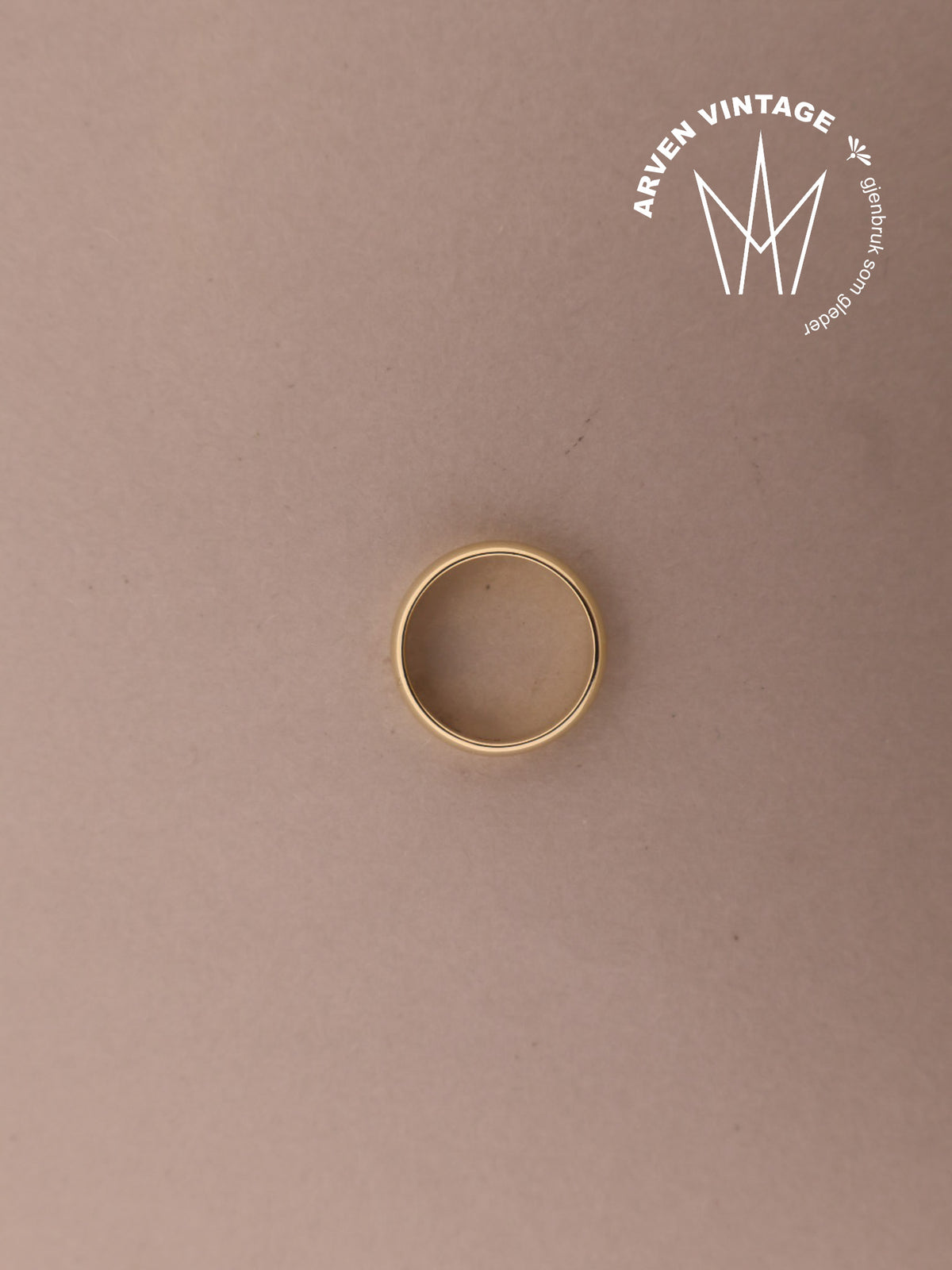 Vintage glatt ring gult gull str.51