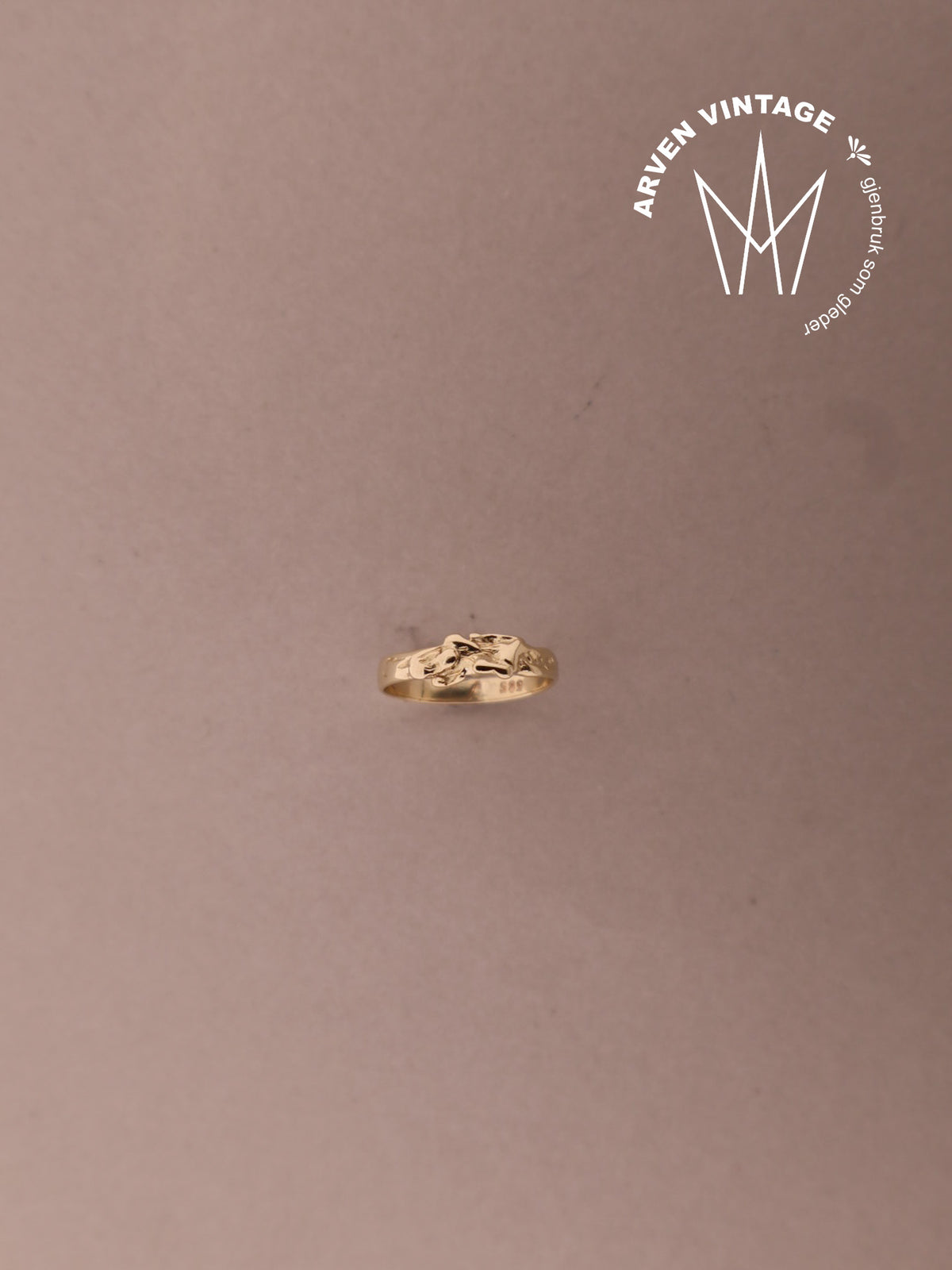 Vintage ring gult gull str.45
