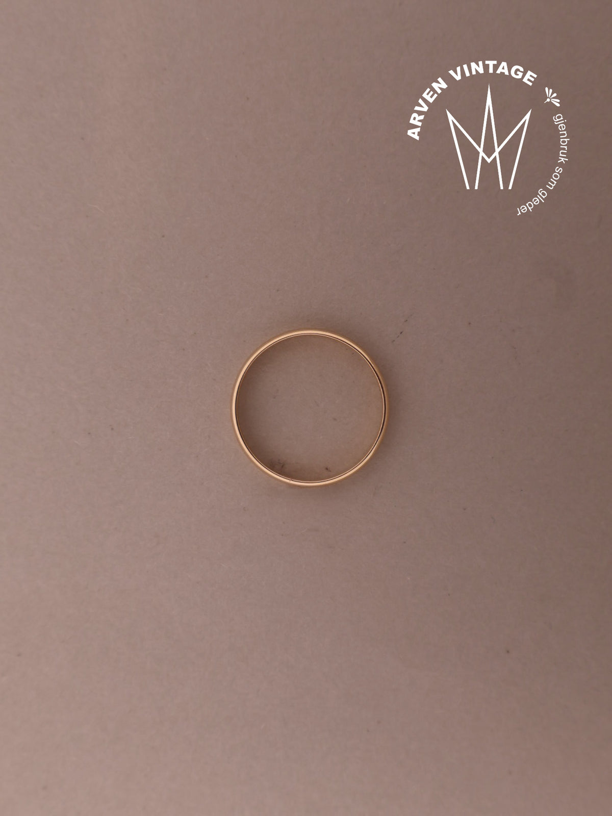 Vintage glatt ring gult gull str.63