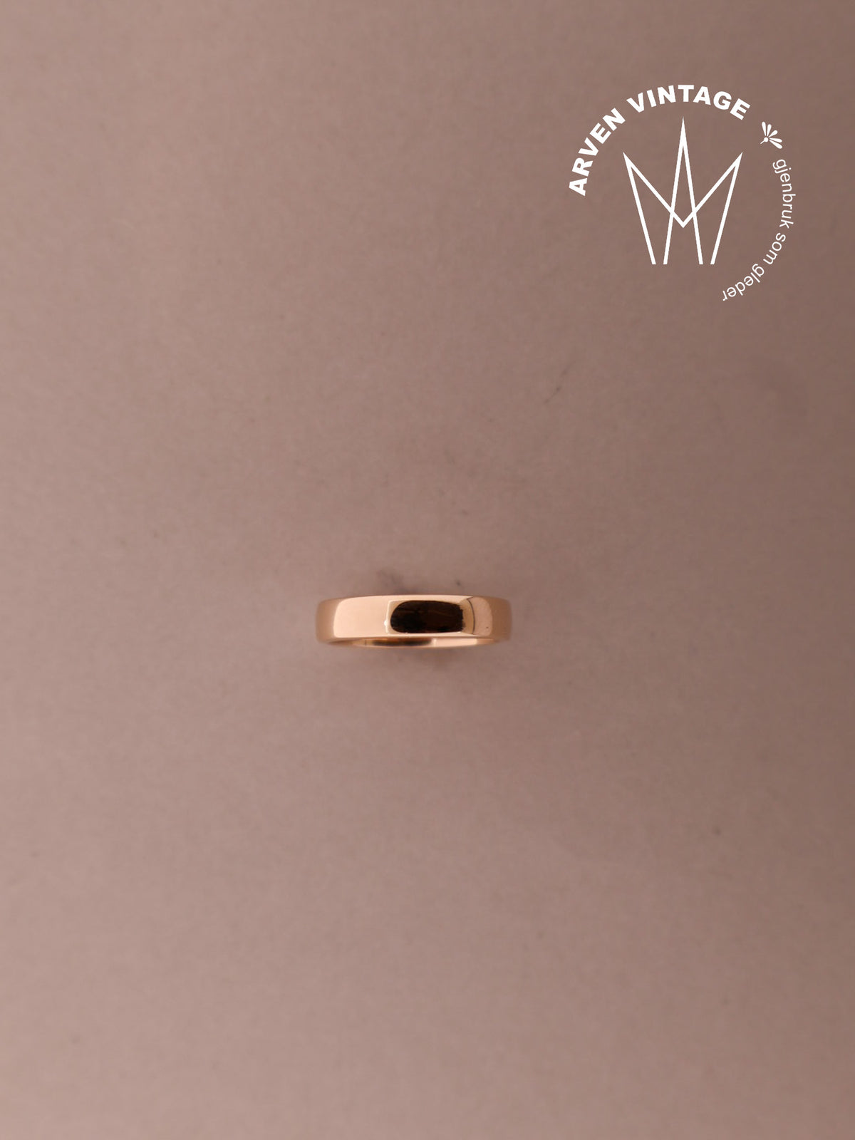 Vintage glatt ring gult gull str.51