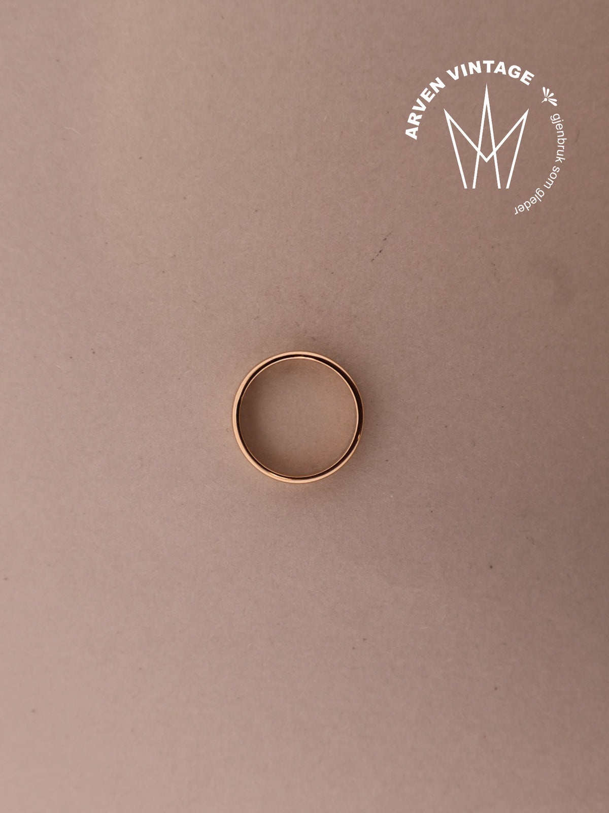 Vintage glatt ring gult gull str.51