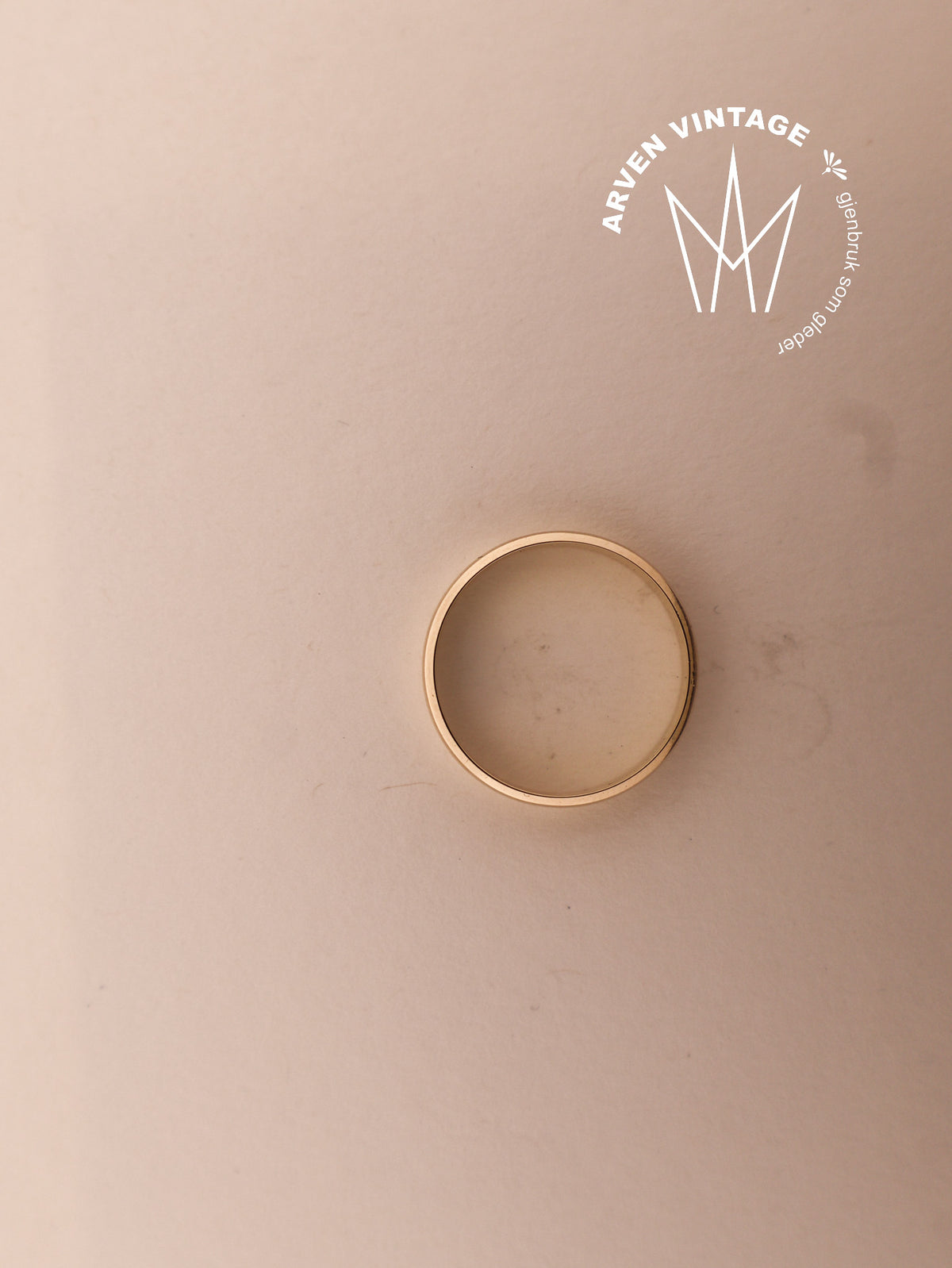 Vintage glatt ring gult gull str.69