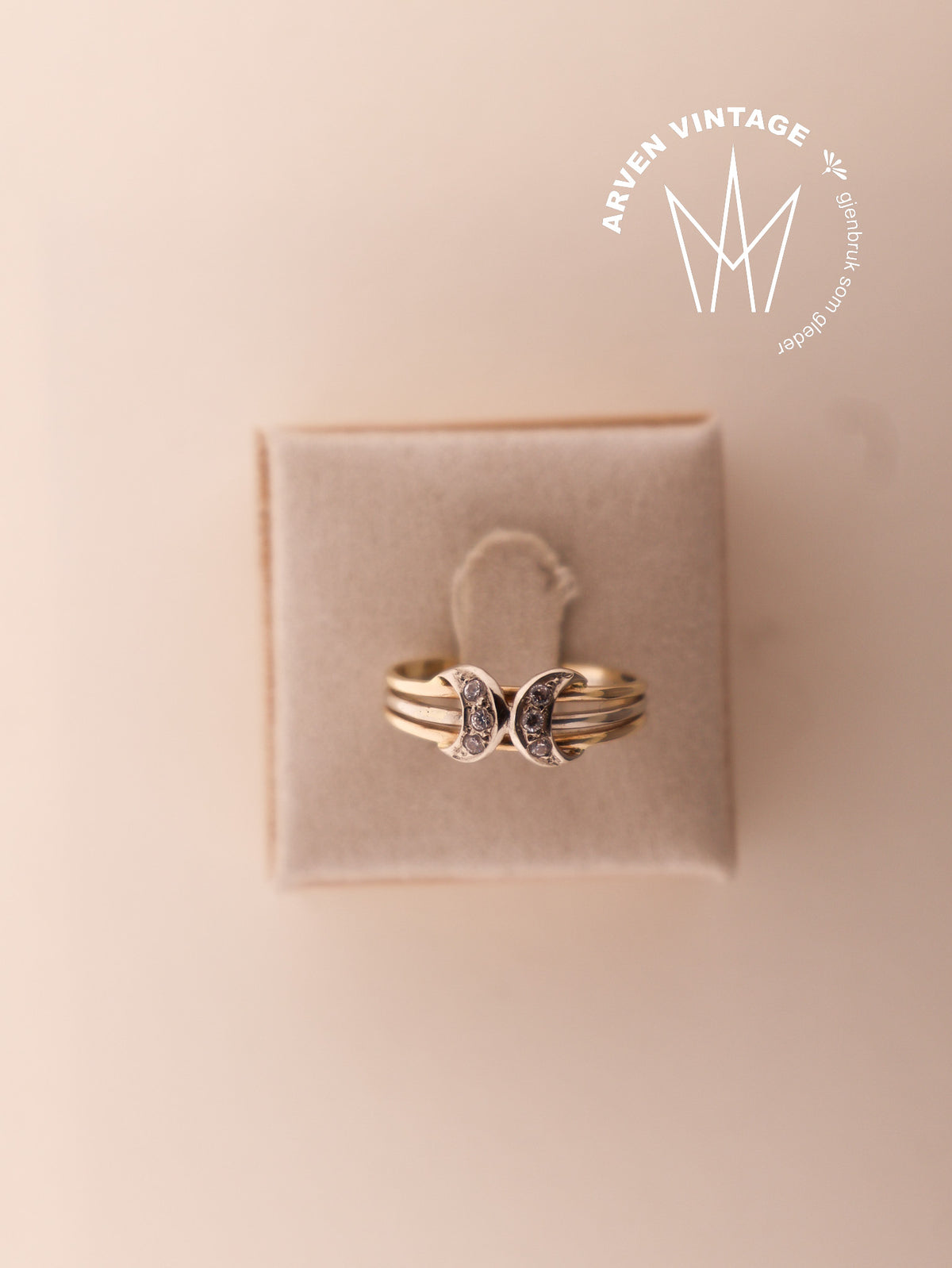 Vintage ring in yellow gold, size 55