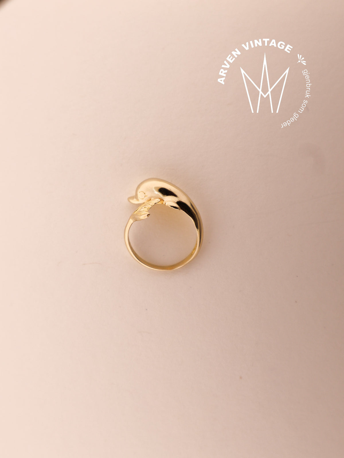 Vintage ring, yellow gold, size 52