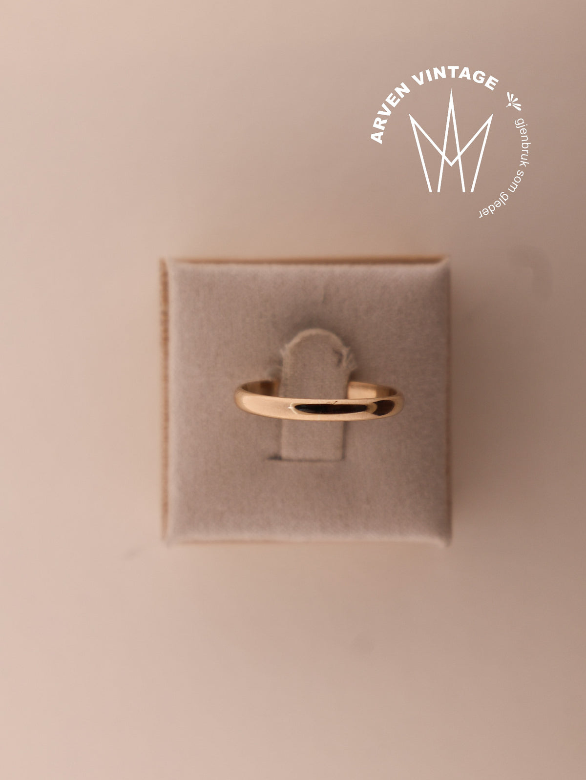 Vintage glatt ring gult gull str55