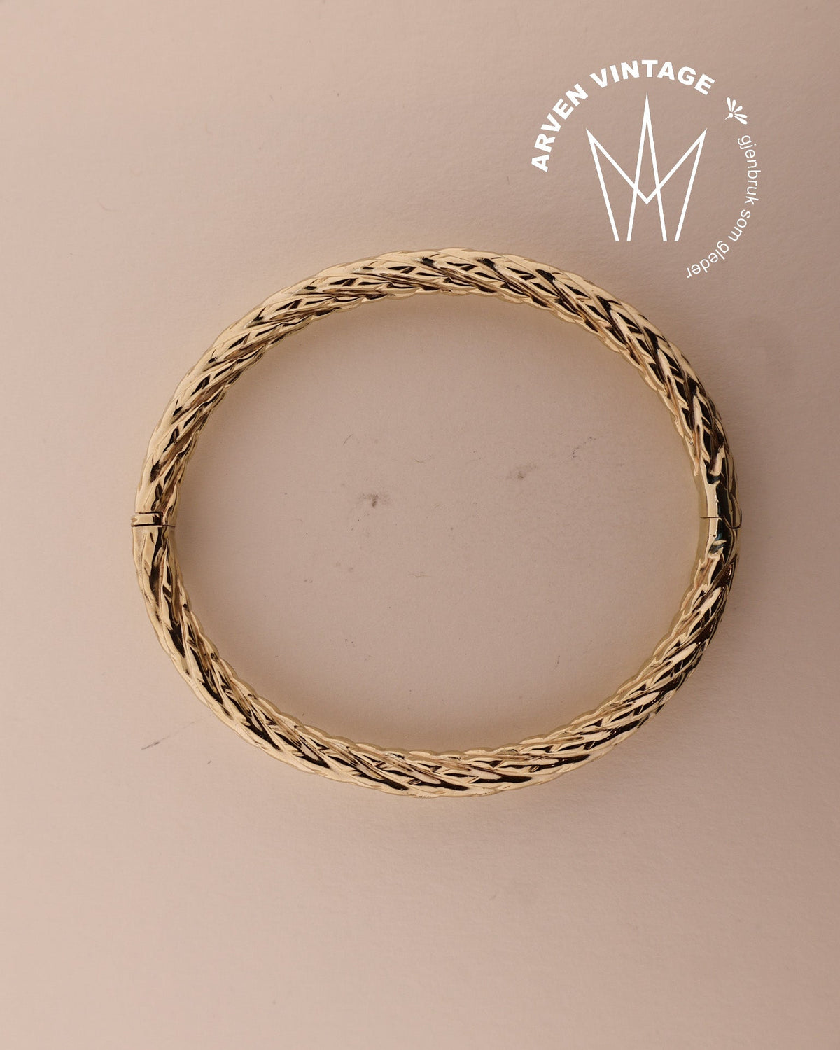 Vintage armring gult gull 17cm