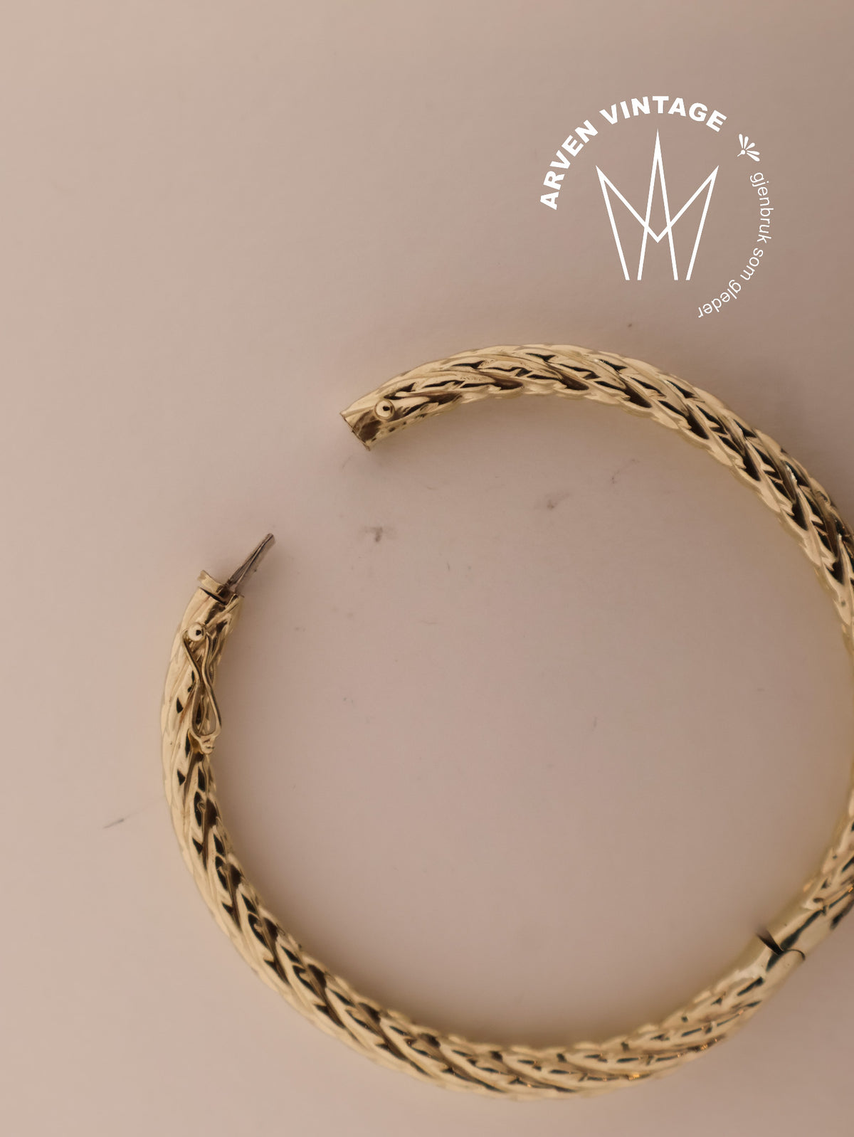 Vintage armring gult gull 17cm