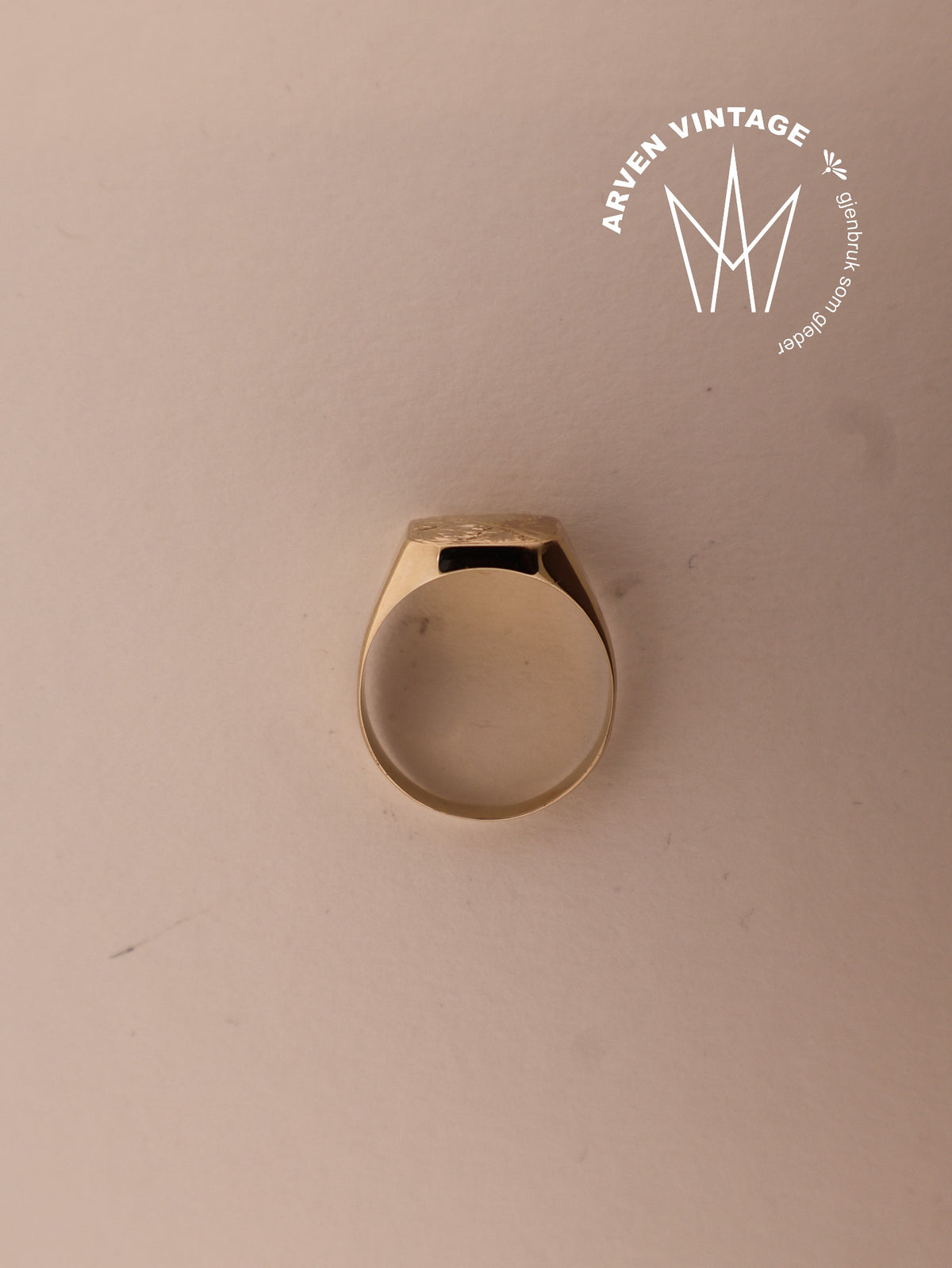Vintage signetring gult gull str66
