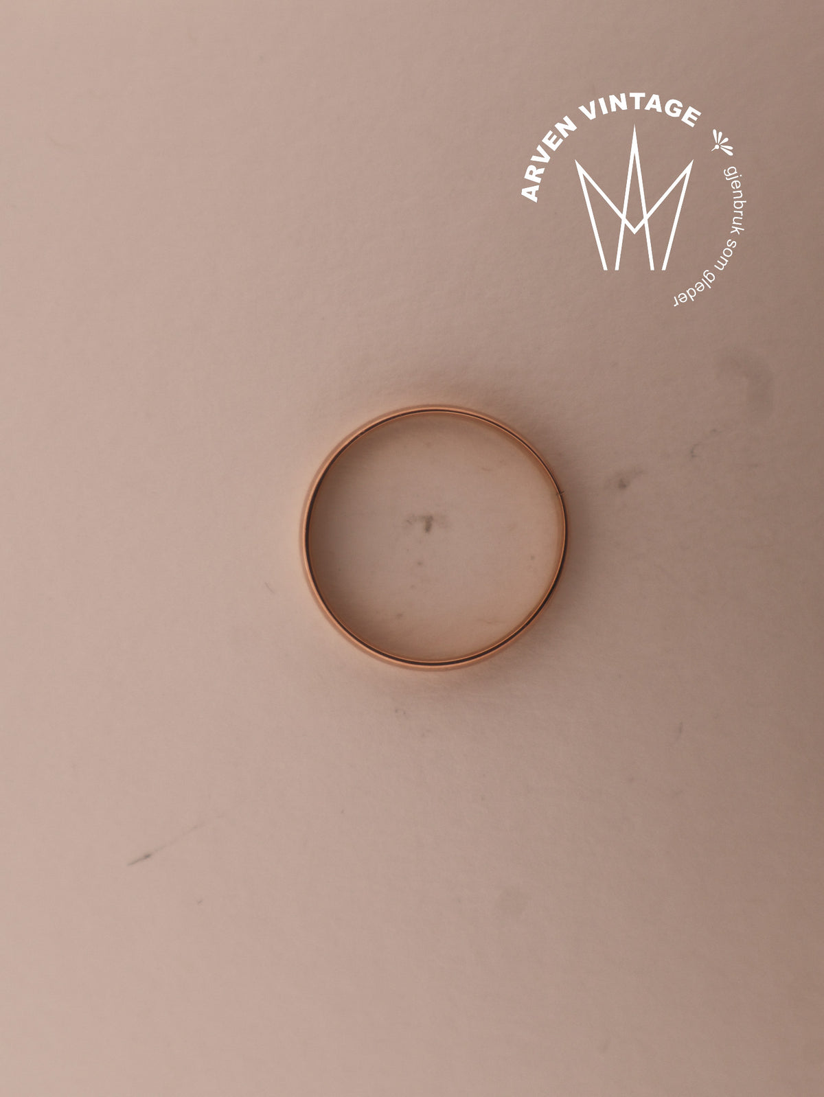 Vintage glatt ring rose gull str65