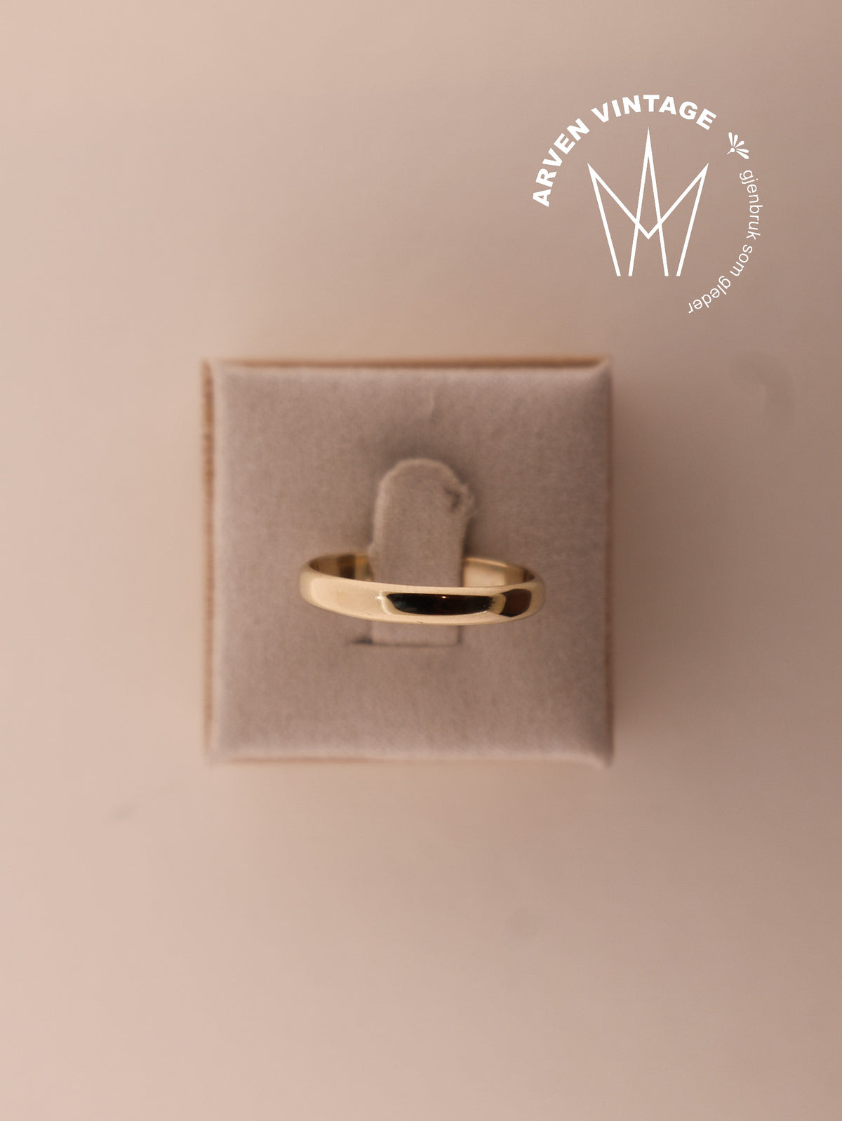 Vintage glatt ring gult gull str59